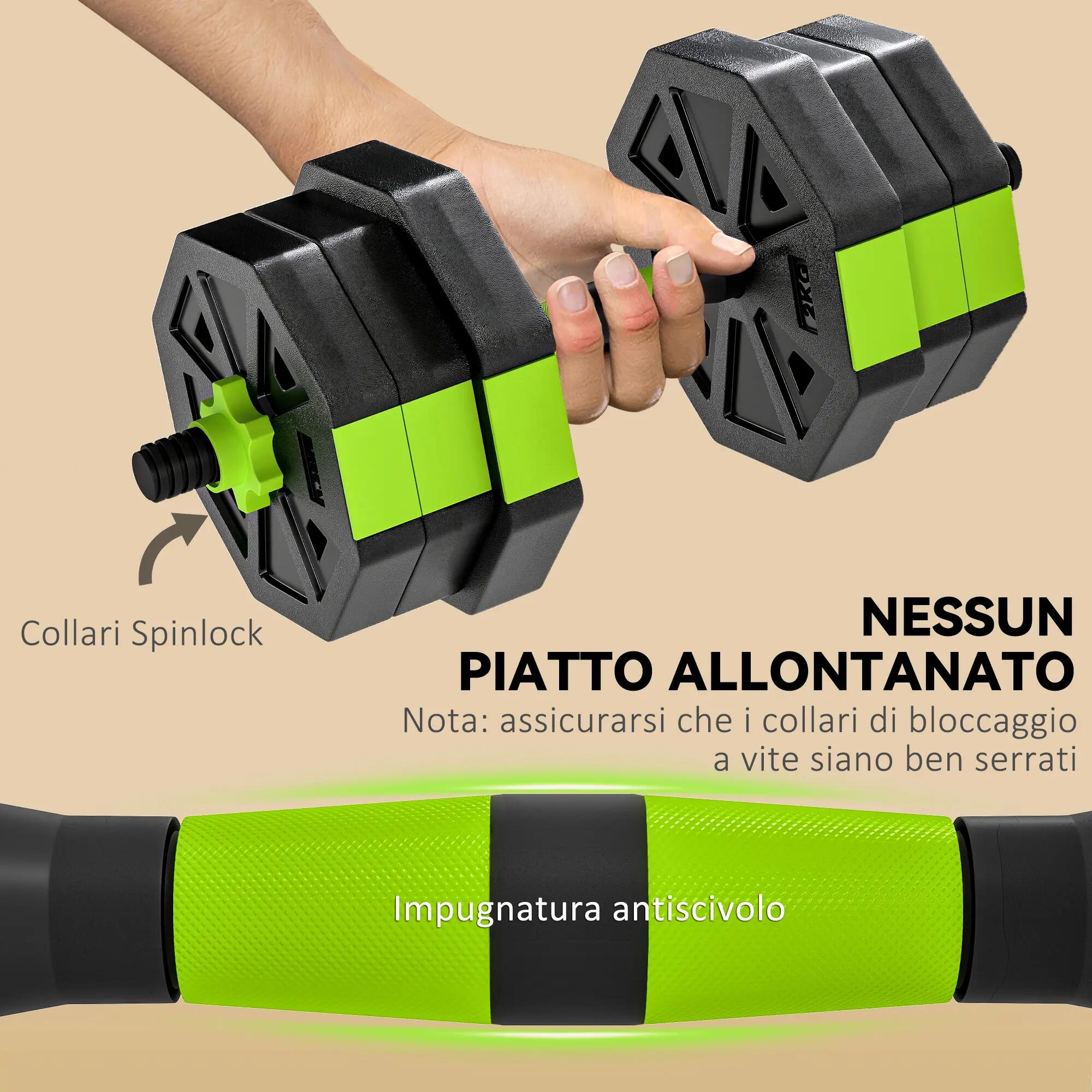 Ensemble de poids de musculation multifonction 6 en 1, 20 kg au total, en plasti 8/9