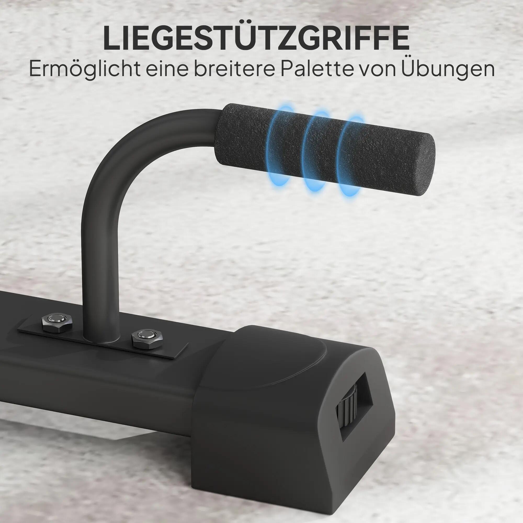 Station de dips, support pour pompes, hauteur réglable de 93 à 117 cm, capacité 9/9