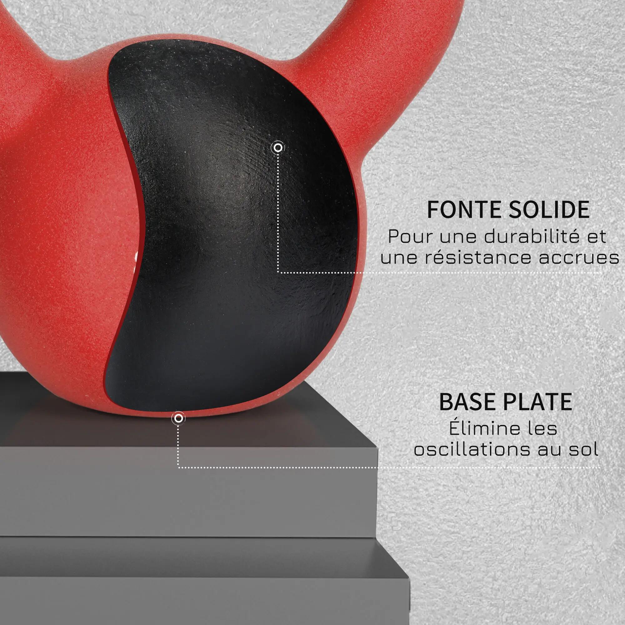 Kettlebell 10 kg en métal poids pour entraînements avec poignée antidérapante et 8/9