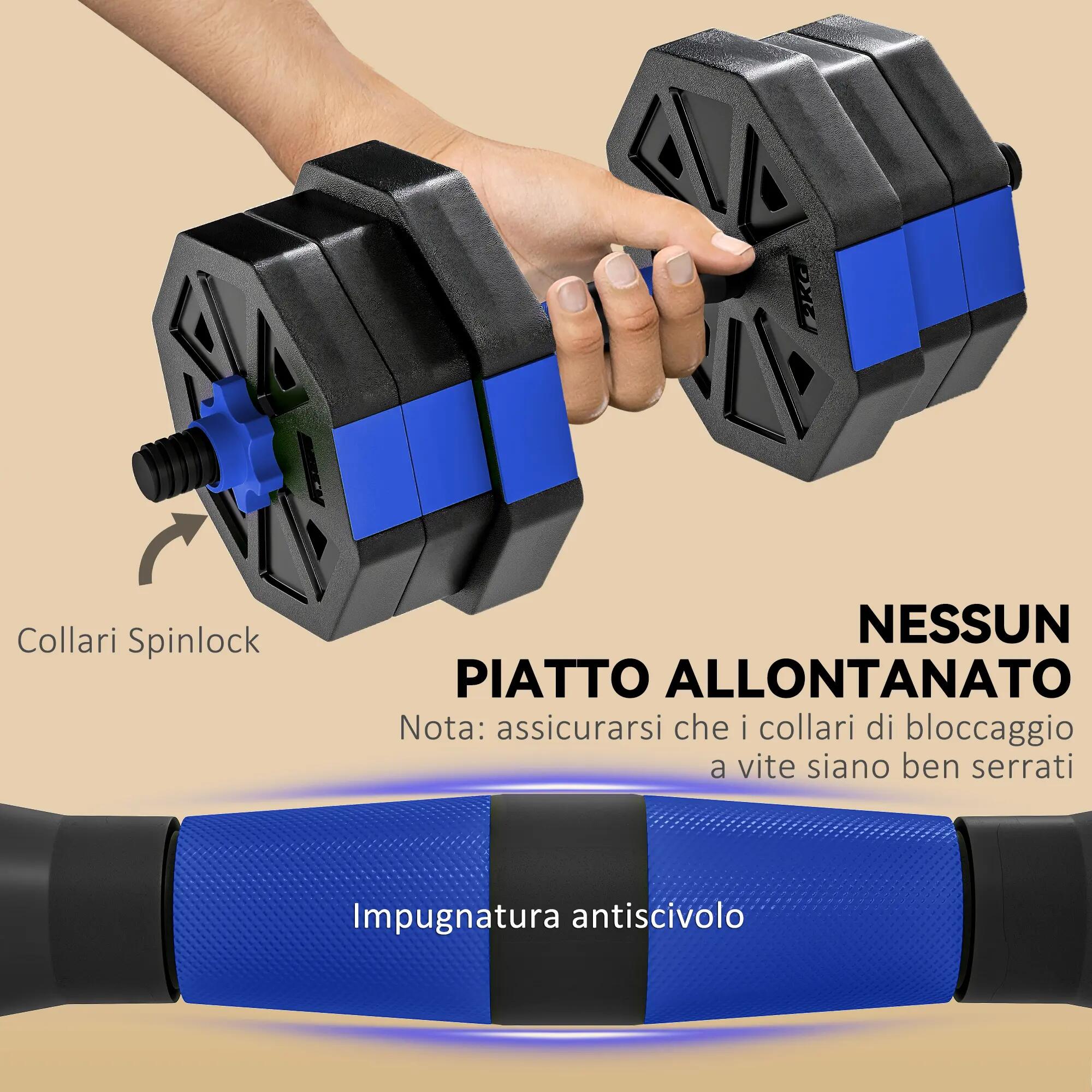 Kit de musculation multifonction 6 en 1, 20 kg au total, en plastique et sable, 8/9