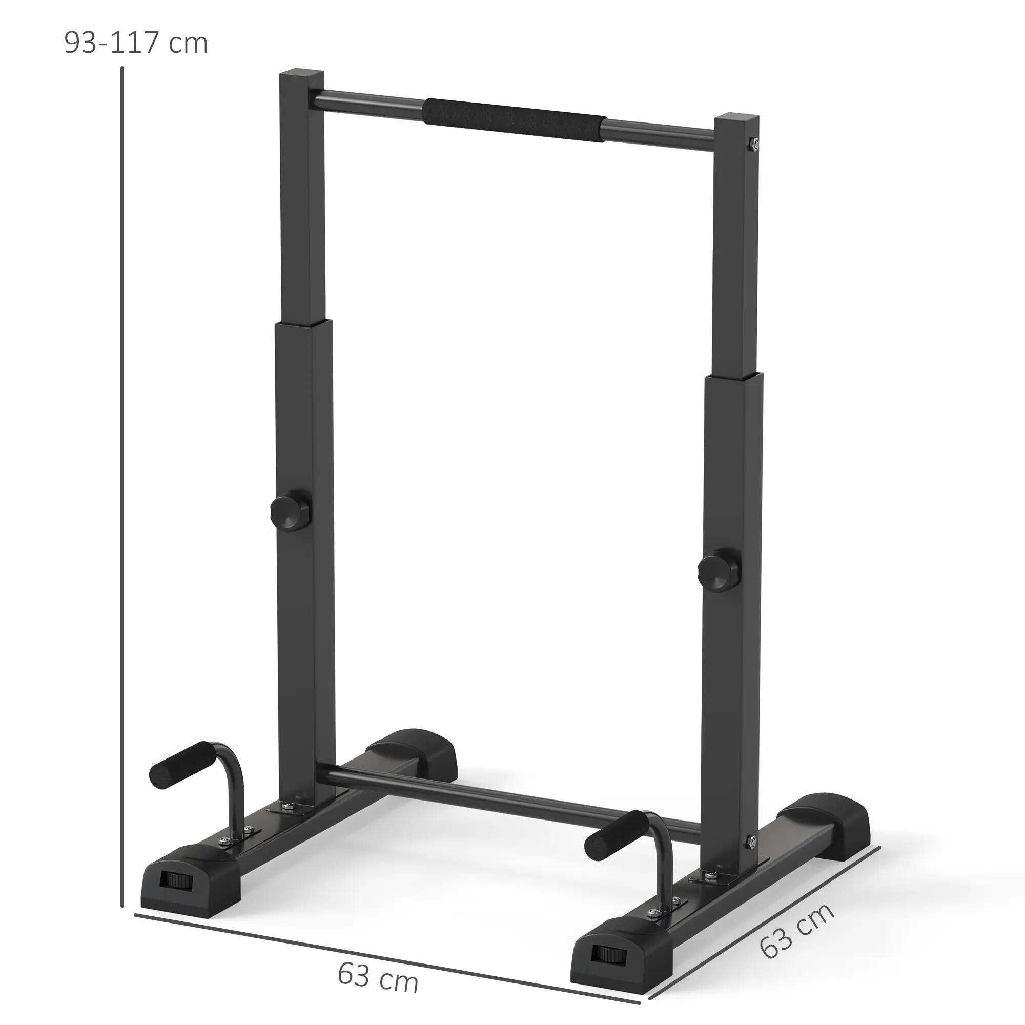 Station de dips, support pour pompes, hauteur réglable de 93 à 117 cm, capacité 5/9