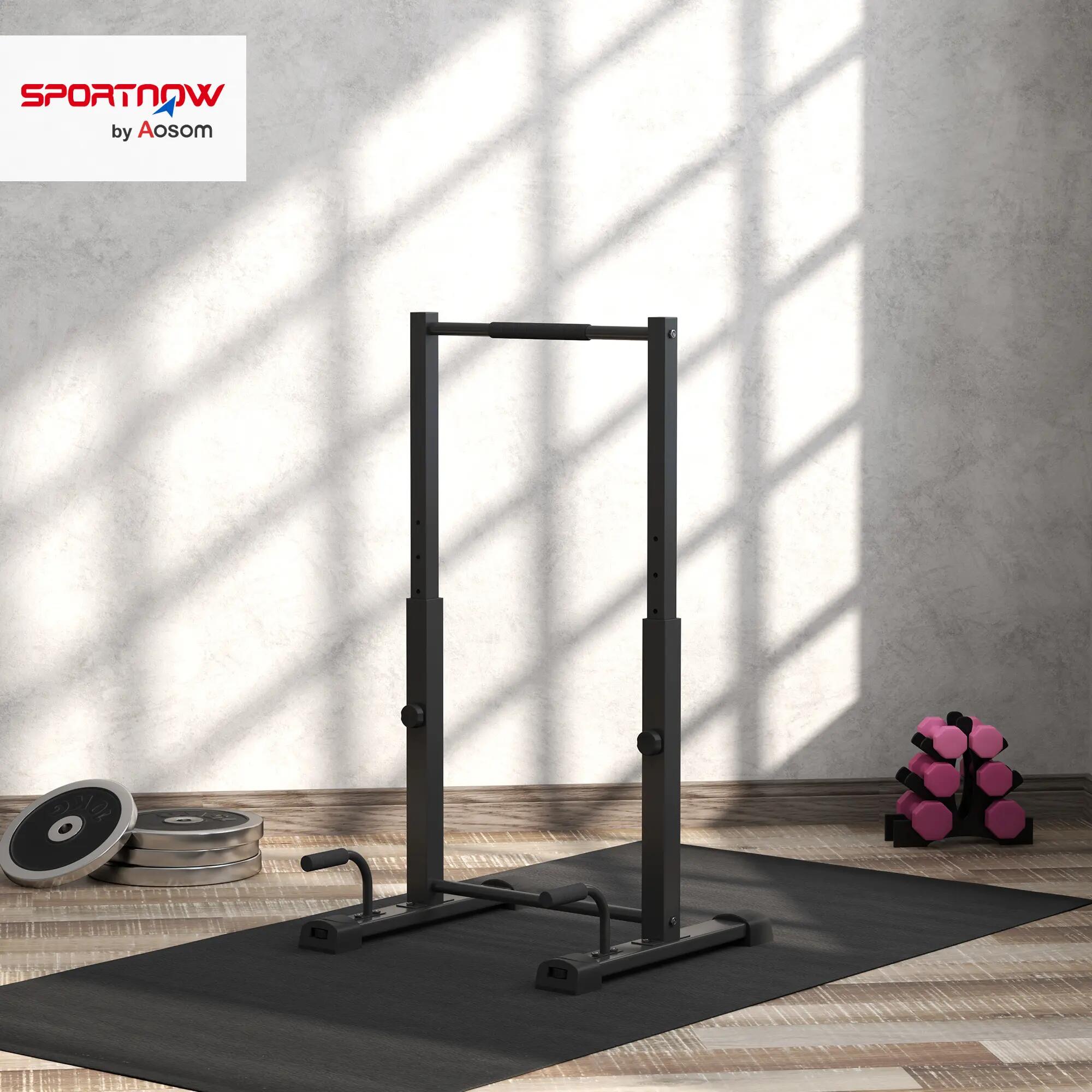 Station de dips, support pour pompes, hauteur réglable de 93 à 117 cm, capacité 4/9
