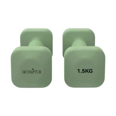 Vierkante dumbbells pvc - paar 1,5 kg