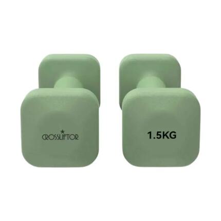 Vierkante dumbbells PVC - Paar 1,5 kg