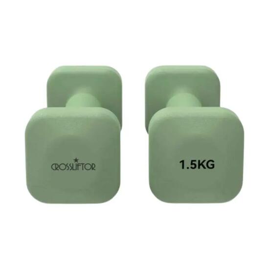 Vierkante dumbbells PVC - Paar 1,5 kg