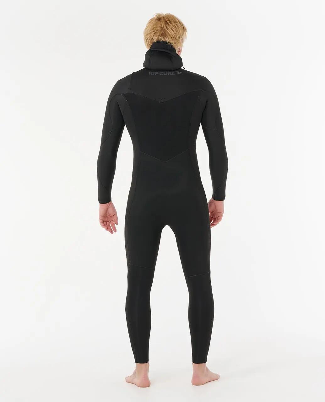 Surfwetsuit Heren Dawn Patrol 6/4 mm met capuchon met borstrits - Noir 3/6