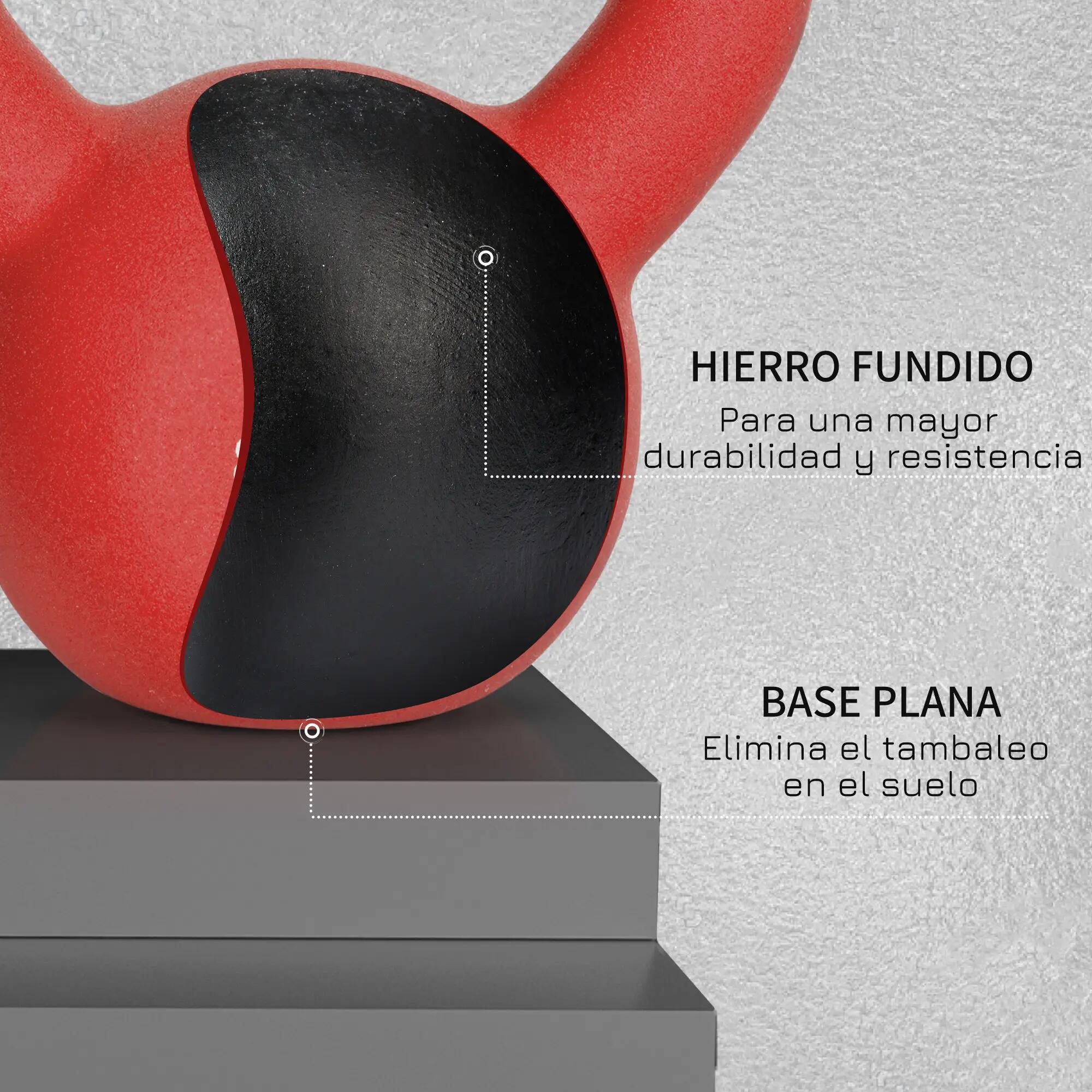 Kettlebell en fonte de 10 kg avec revêtement en néoprène pour musculation, 19 x 8/9