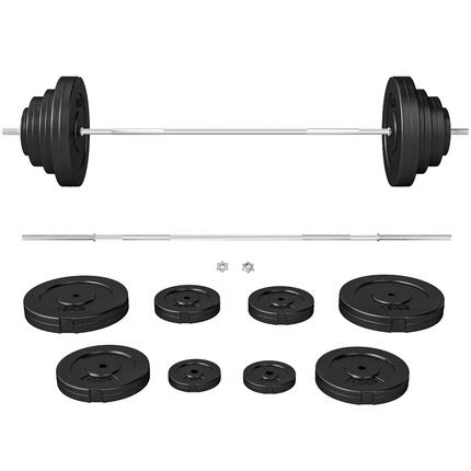 Barre d'haltères et disques de 70 kg avec 8 poids, barre de musculation antidéra