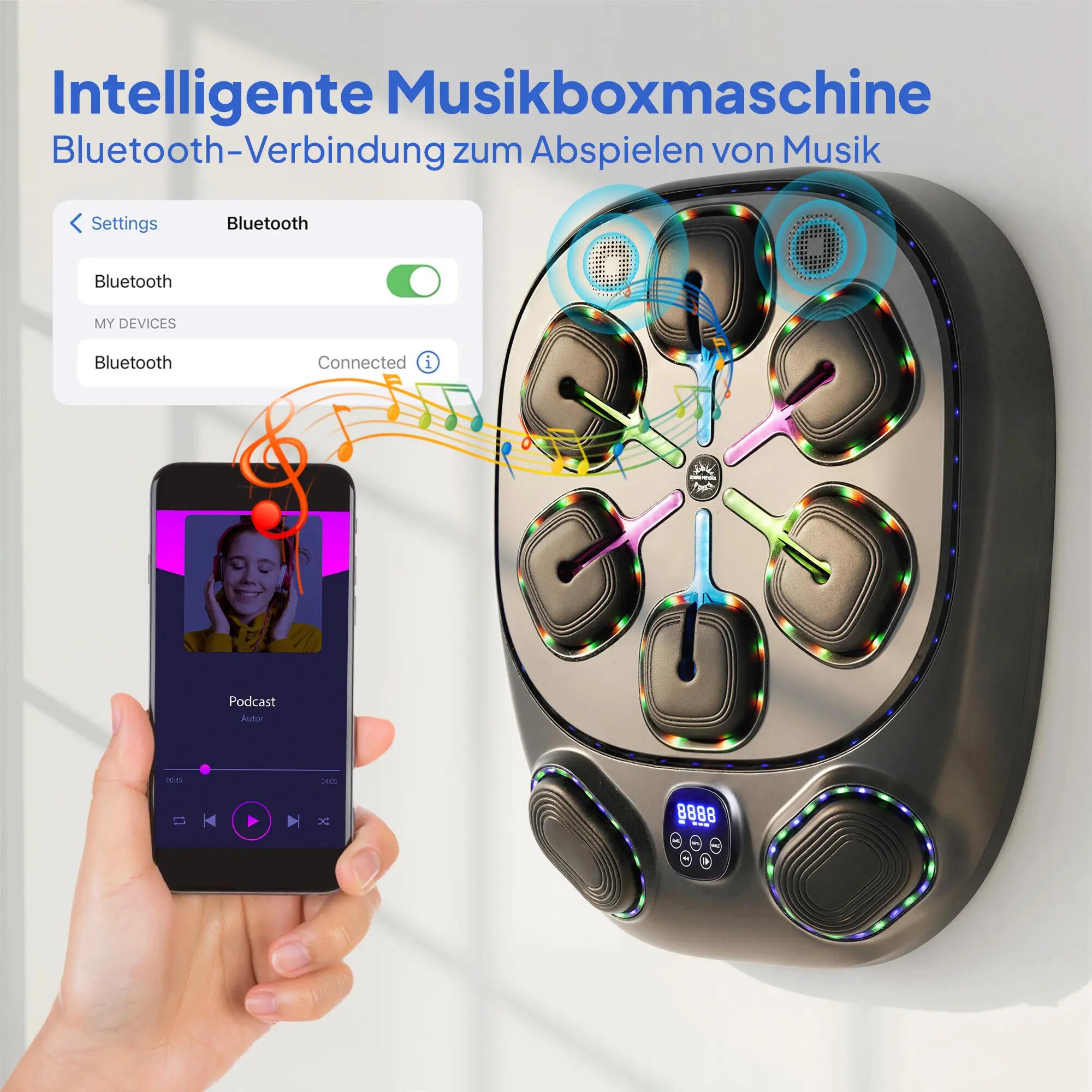 Machine de boxe musicale, machine de boxe électronique à LED avec double zone de 7/9