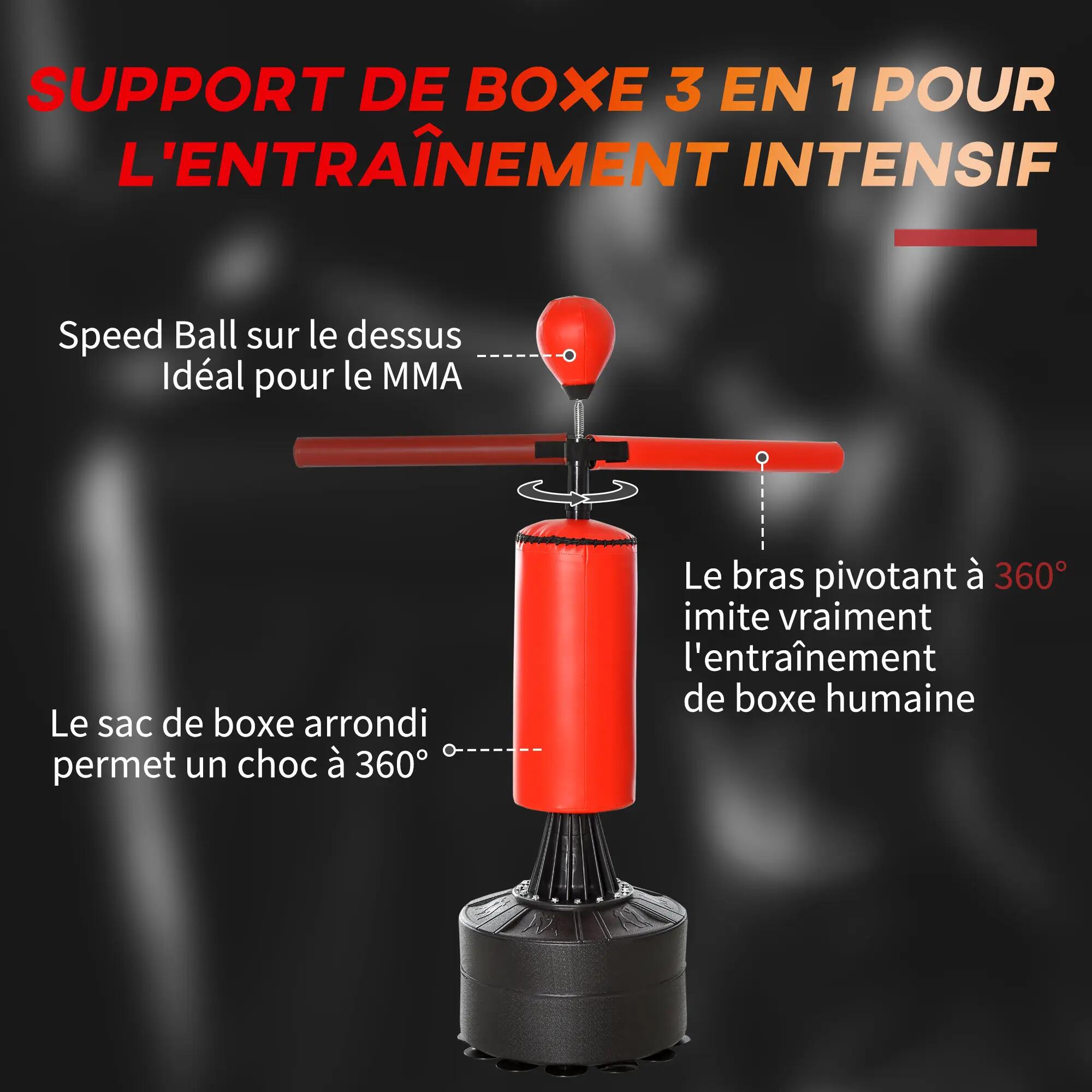 Sac de frappe sur pieds punching ball brunier 3 en 1 avec ballon de vitesse bras 6/9