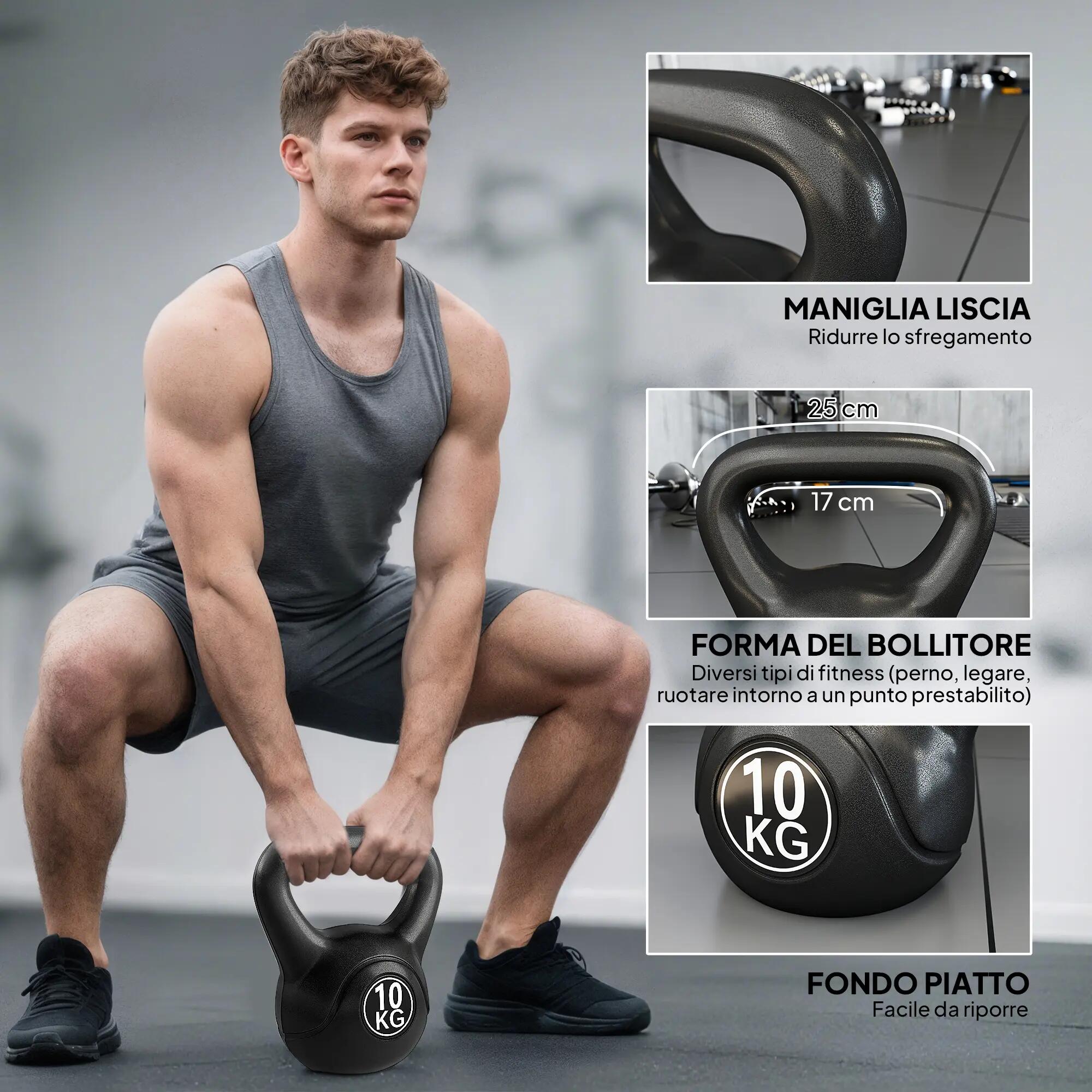 Kettlebell de 10 kg pour le sport et le fitness, avec base plate et poignée, idé 8/9