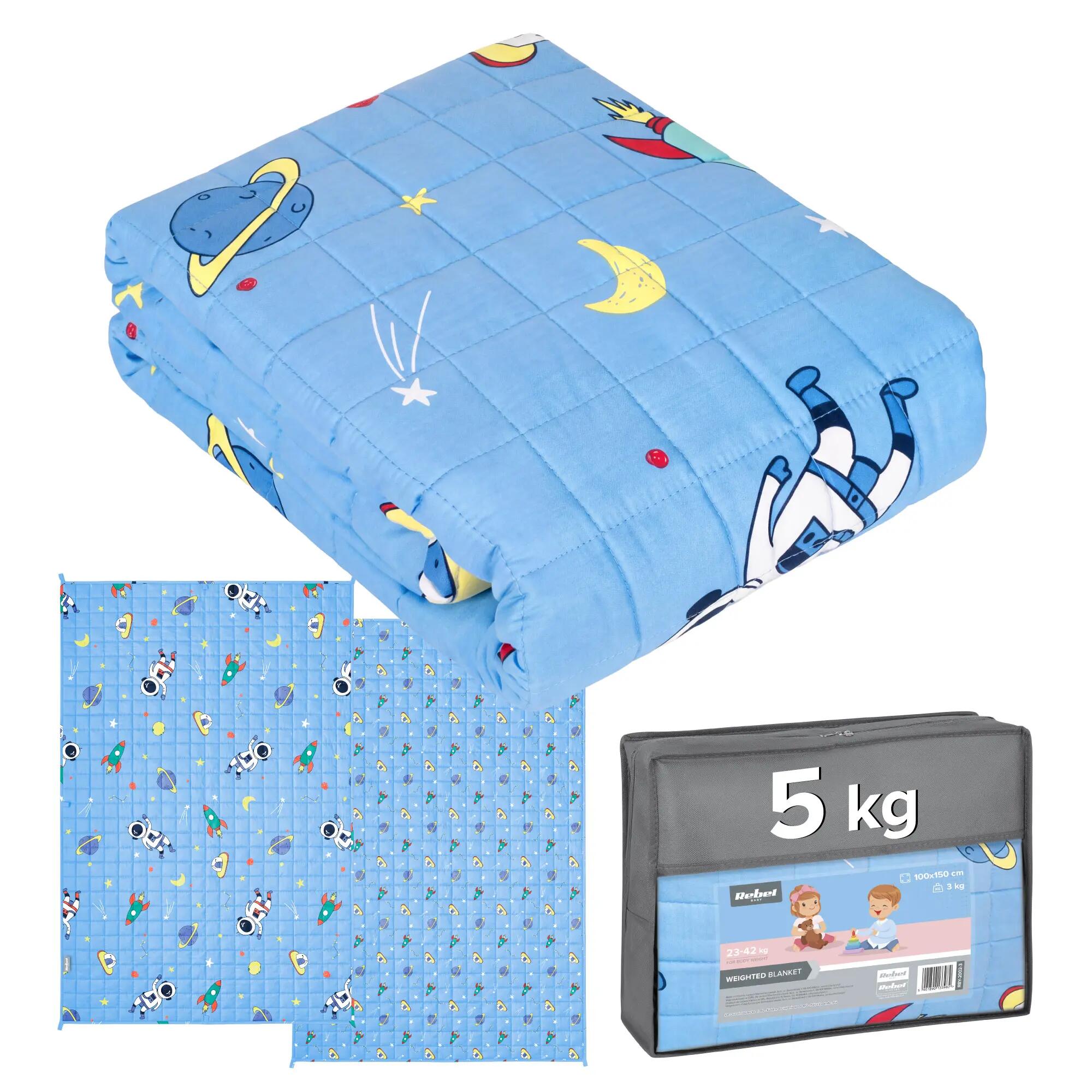 Kołdra obciążeniowa PREMIUM bawełna koc sensoryczny dla dzieci 100x150 5kg 1/7