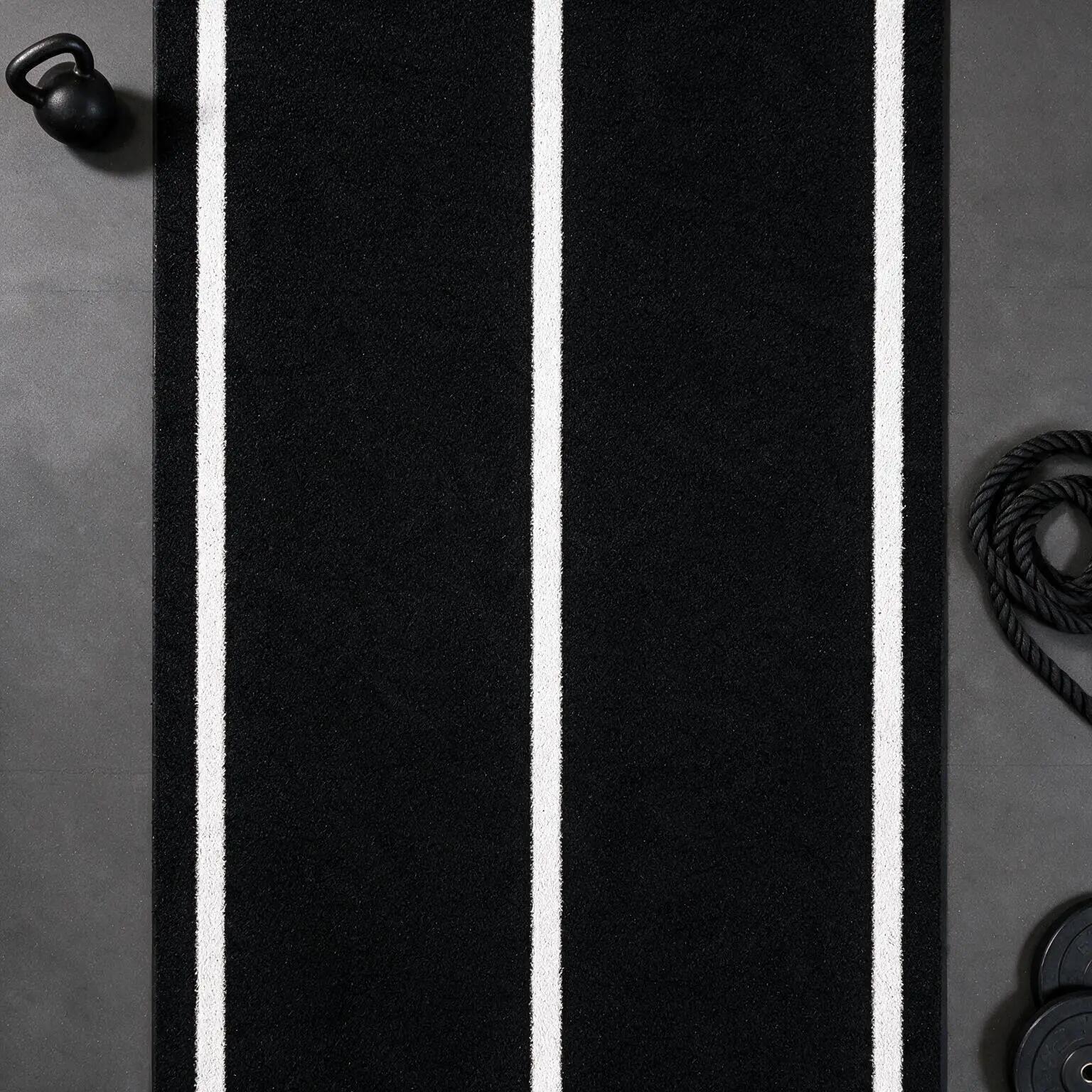 Césped artificial premium para gimnasio negro 2x12,5m (25 m²) 12mm HYROX 8/9