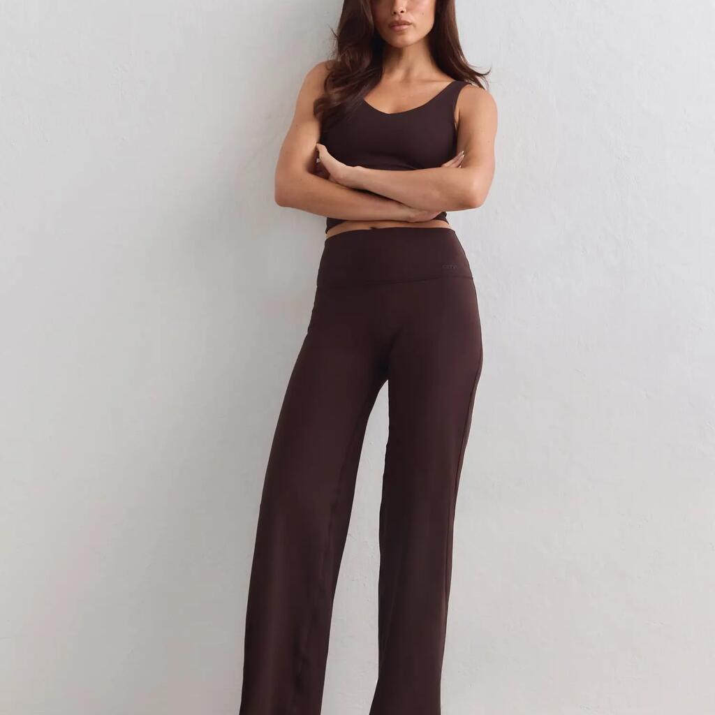 Women's Tights Straight-Leg High-Waisted Squat Proof Sense Chocolate