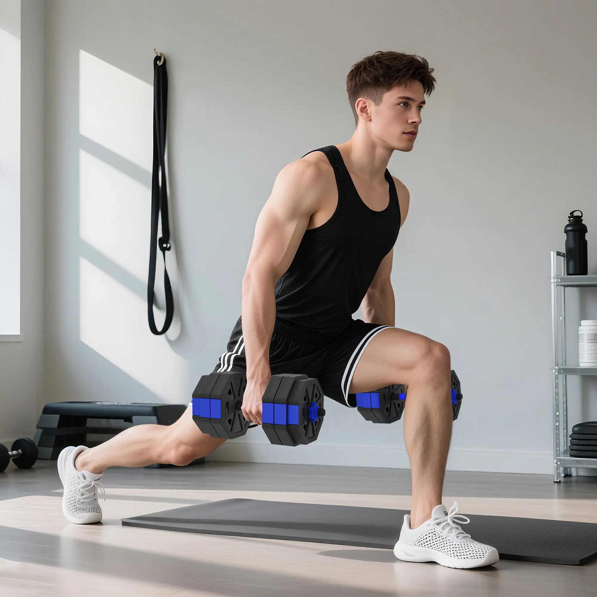 Ensemble d'haltères musculation multifonction 4 en 1 haltères kettlebell 5/5