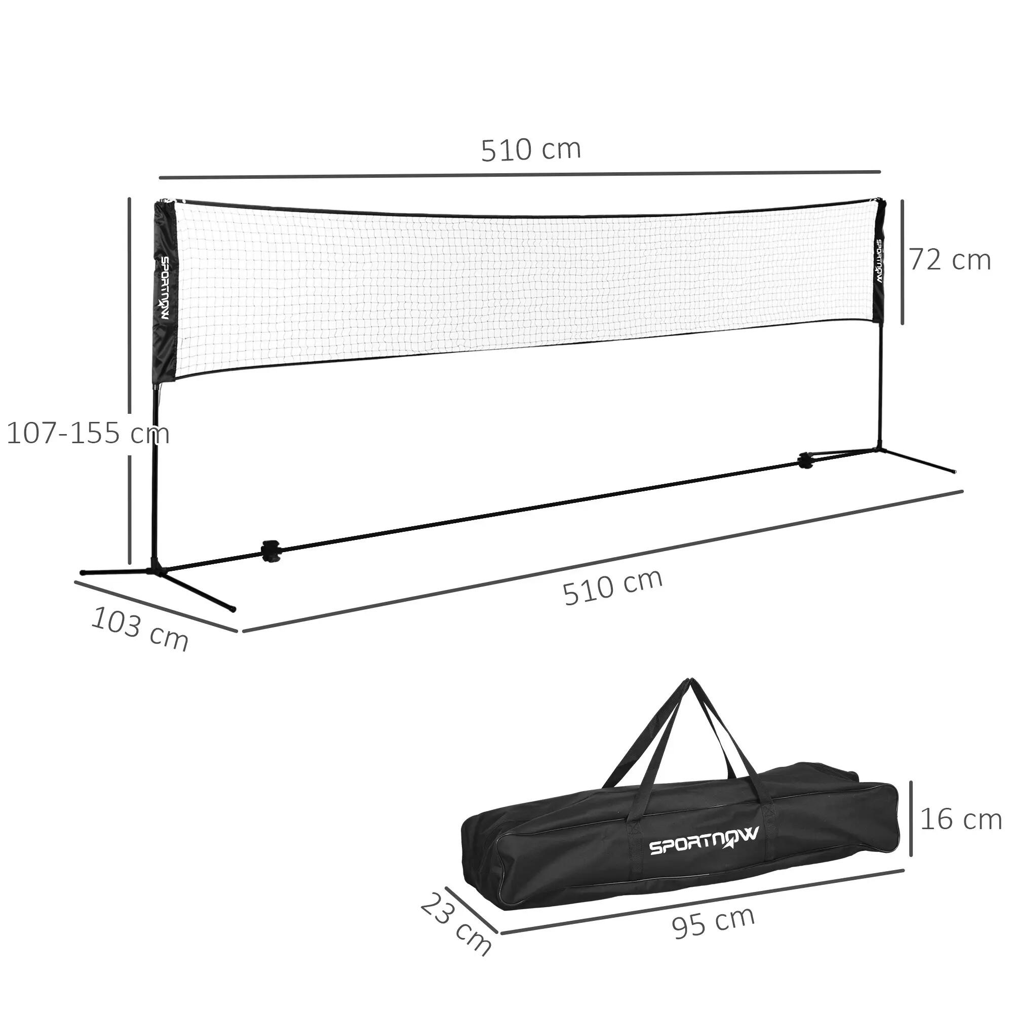 Ensemble set complet de badminton, pickleball et volleyball 3 en 1 réglable noir 3/5
