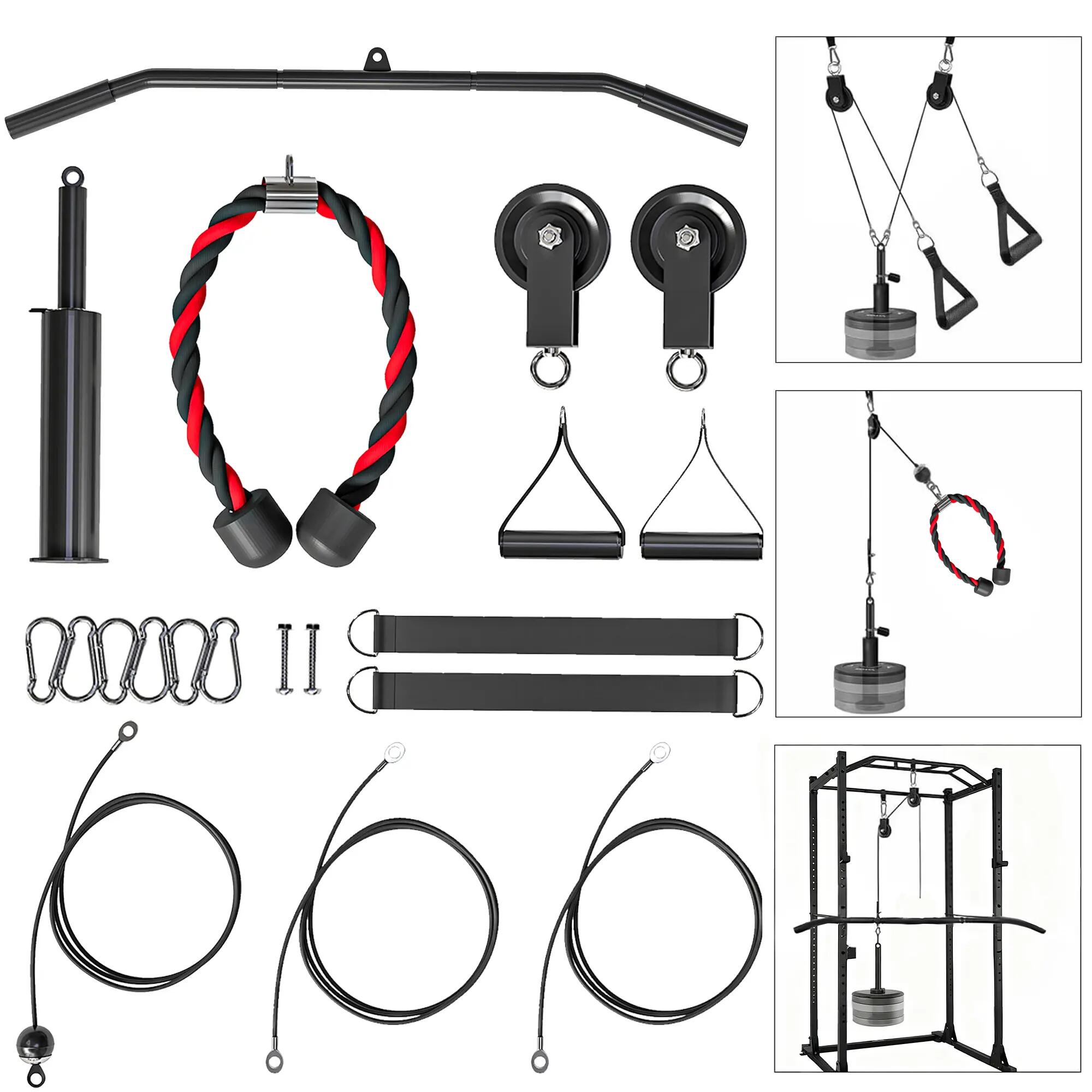 Poulie musculation maison, cable machine musculation exercices de flexion des 1/9