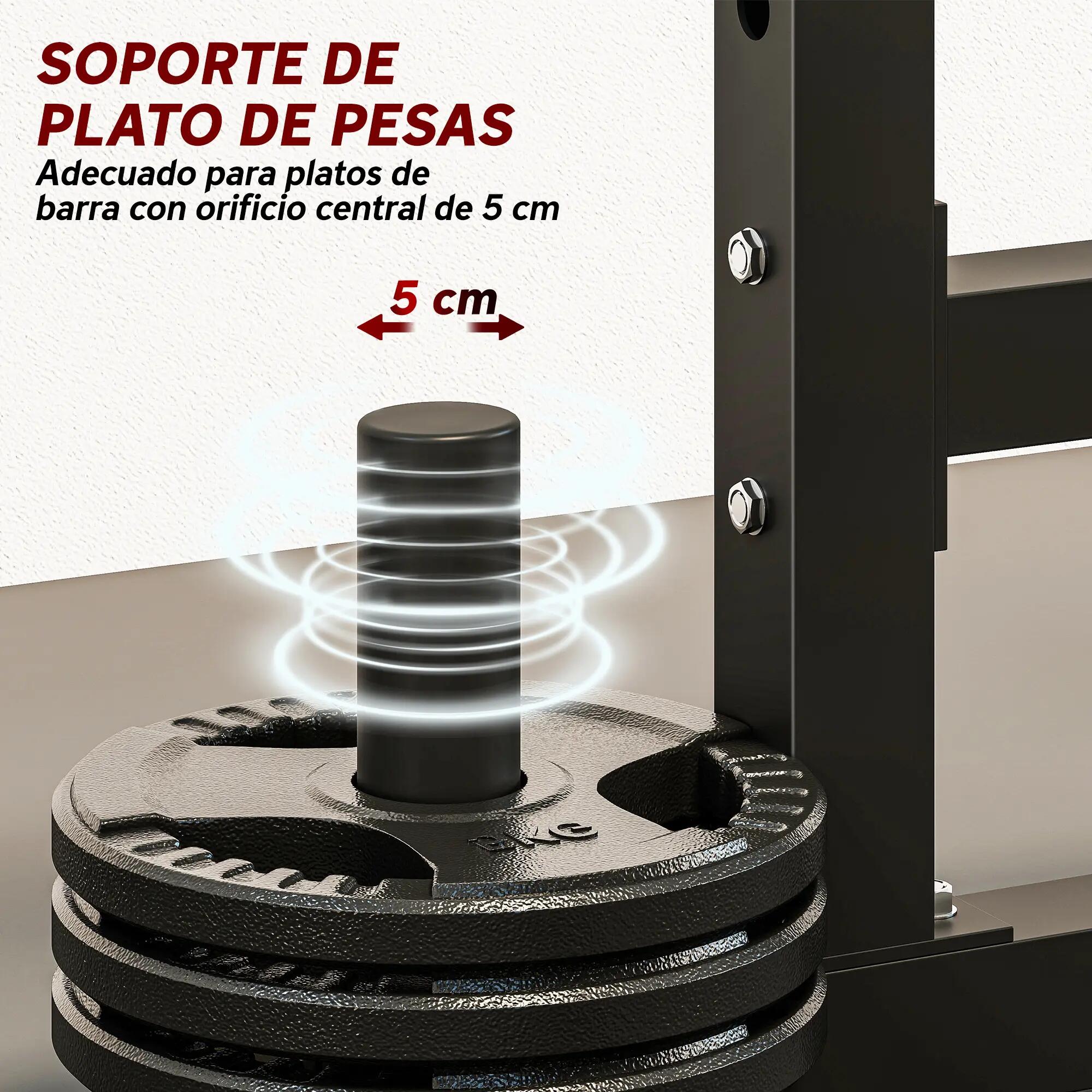 Support pour barre de musculation réglable en hauteur avec butées de sécurité po 9/9