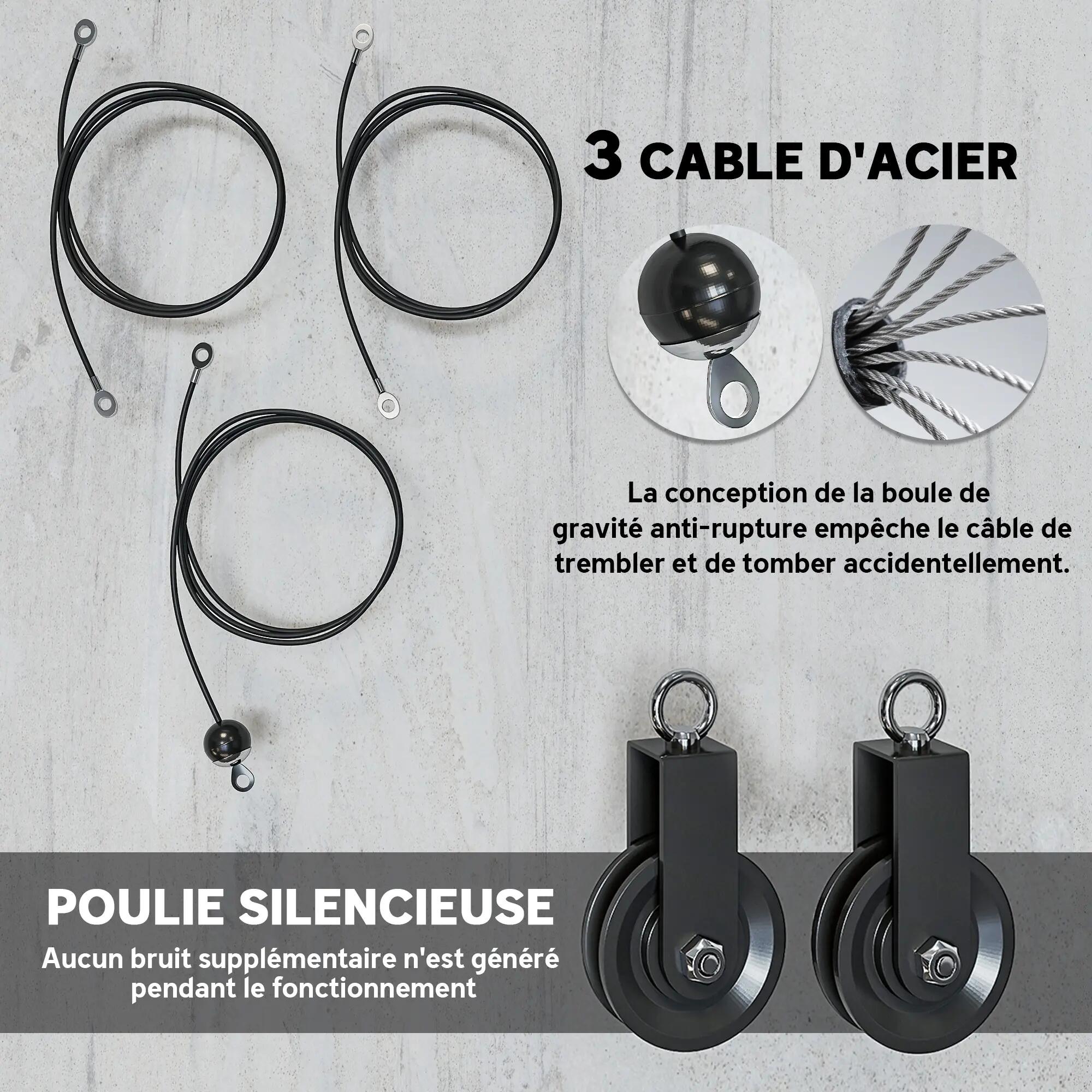 Poulie musculation maison, cable machine musculation exercices de flexion des 8/9