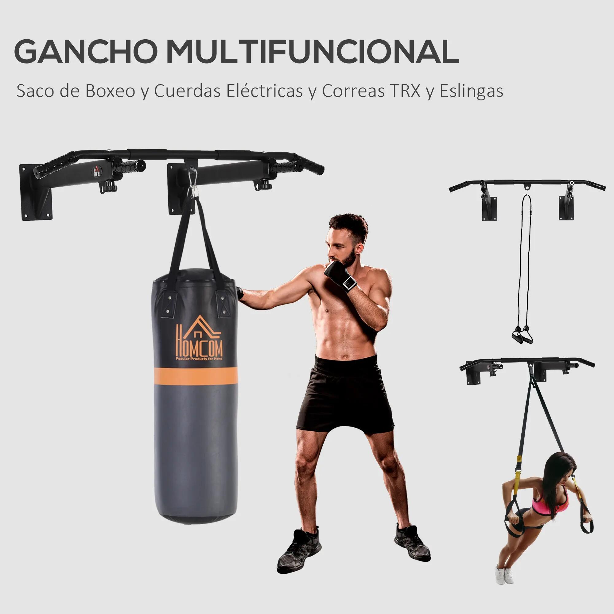 Barre de traction murale 2 en 1 avec support pour sac de frappe, idéale pour 7/9