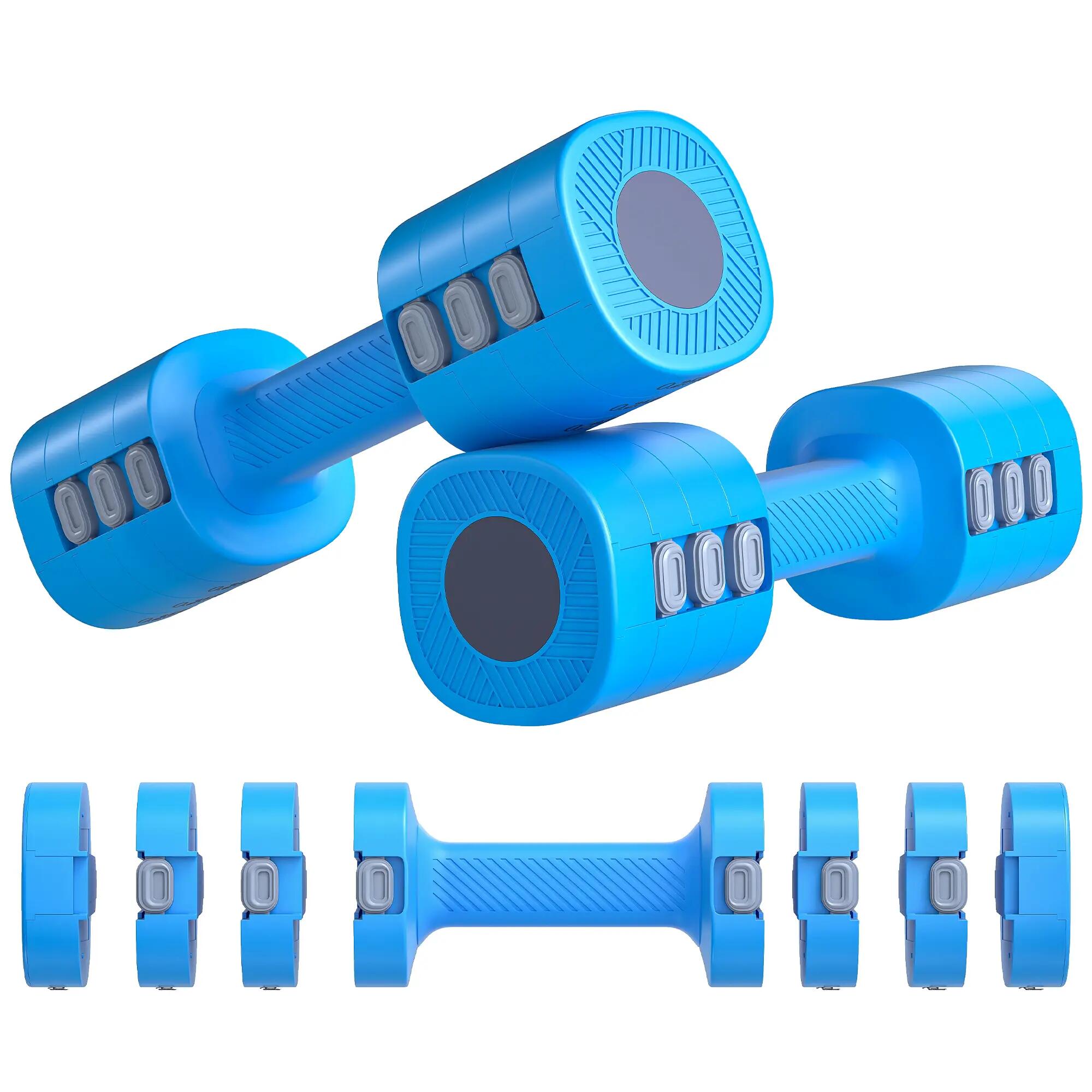 Ensemble d'haltères réglables 4 en 1 (1/1,5/2/2,5 kg) avec poignées antidérapant 2/9