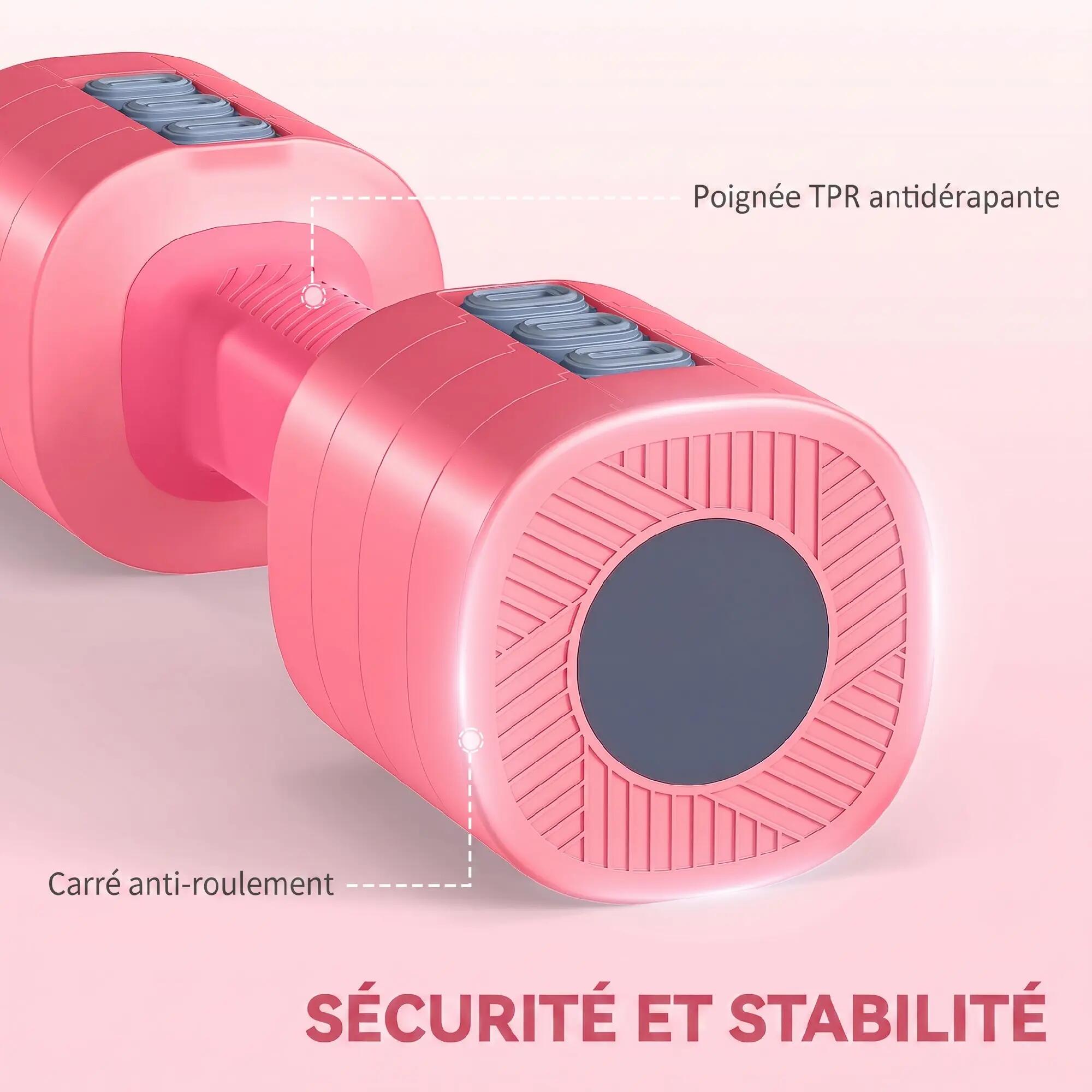 Ensemble d'Haltères Réglables 5 kg 4 en 1, Paires d'Haltères 1kg/1,5kg/2kg/2,5kg 8/9