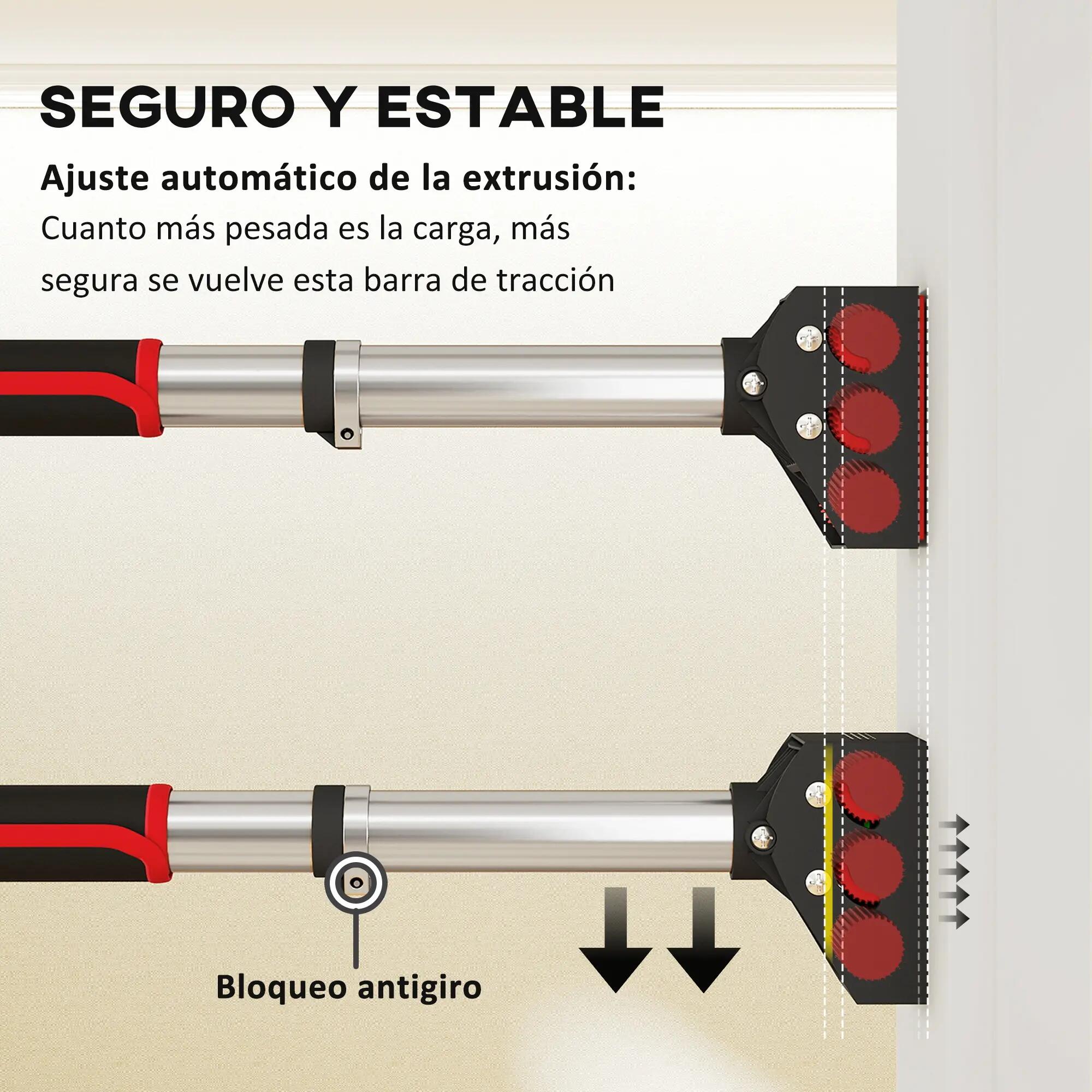 Barre de traction de porte réglable de 95 cm à 123 cm, capacité de charge de 200 8/9