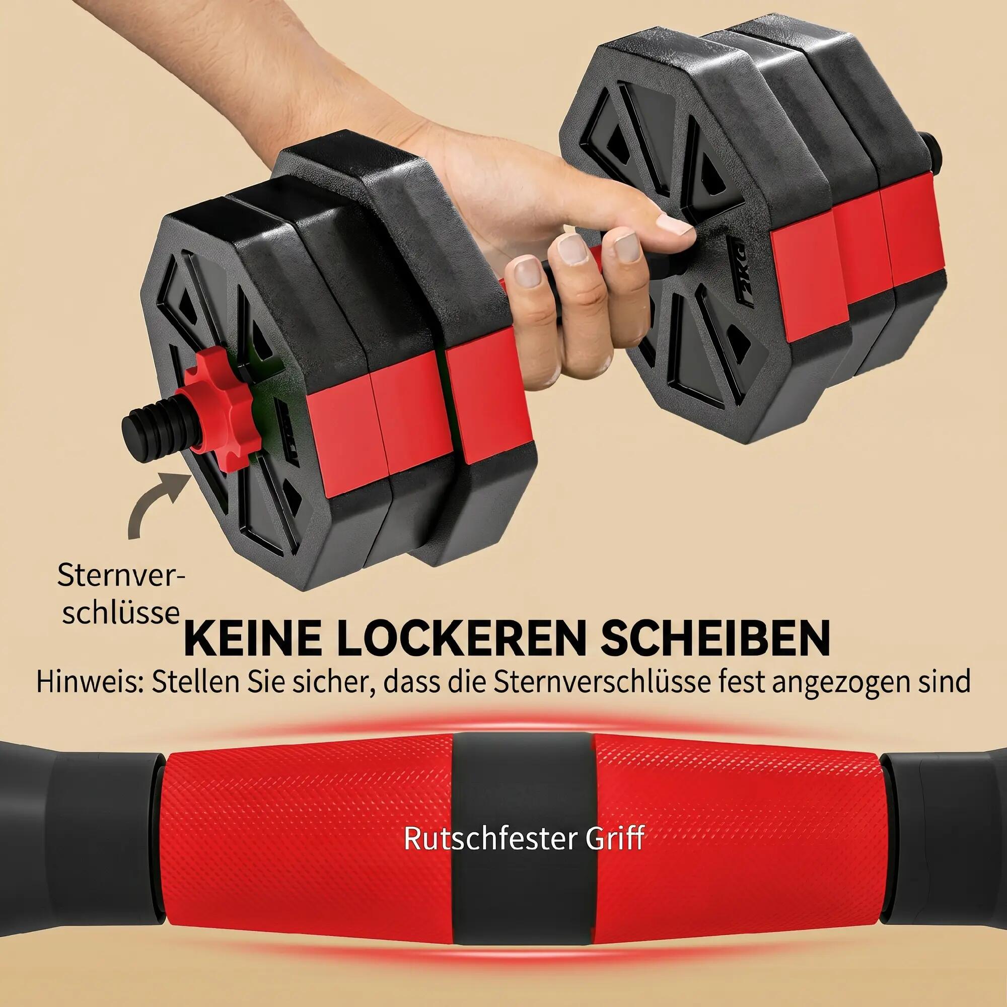 Ensemble d'haltères 6 en 1, réglables jusqu'à 20 kg, pour l'entraînement muscula 8/9