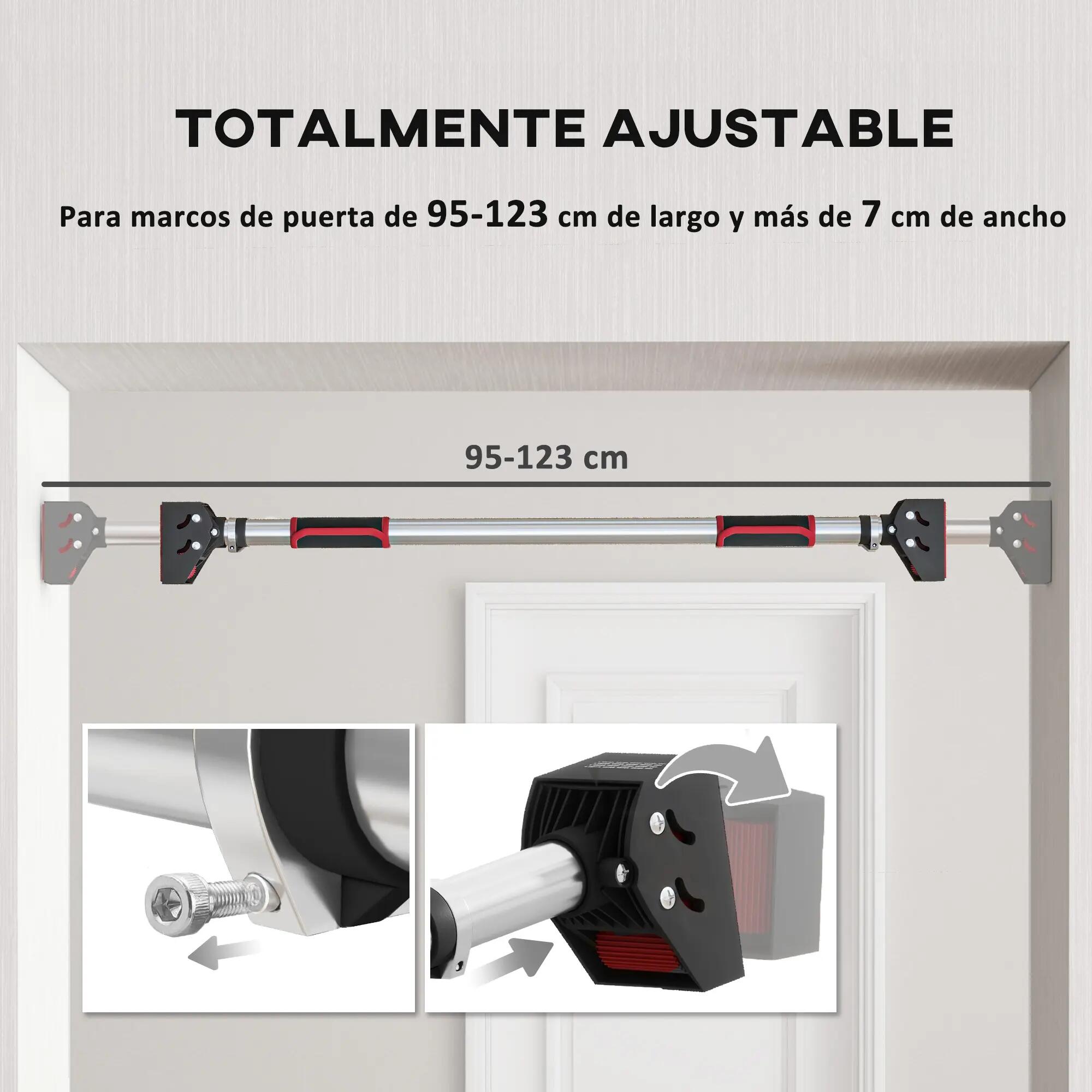 Barre de traction de porte réglable de 95 cm à 123 cm, capacité de charge de 200 6/9