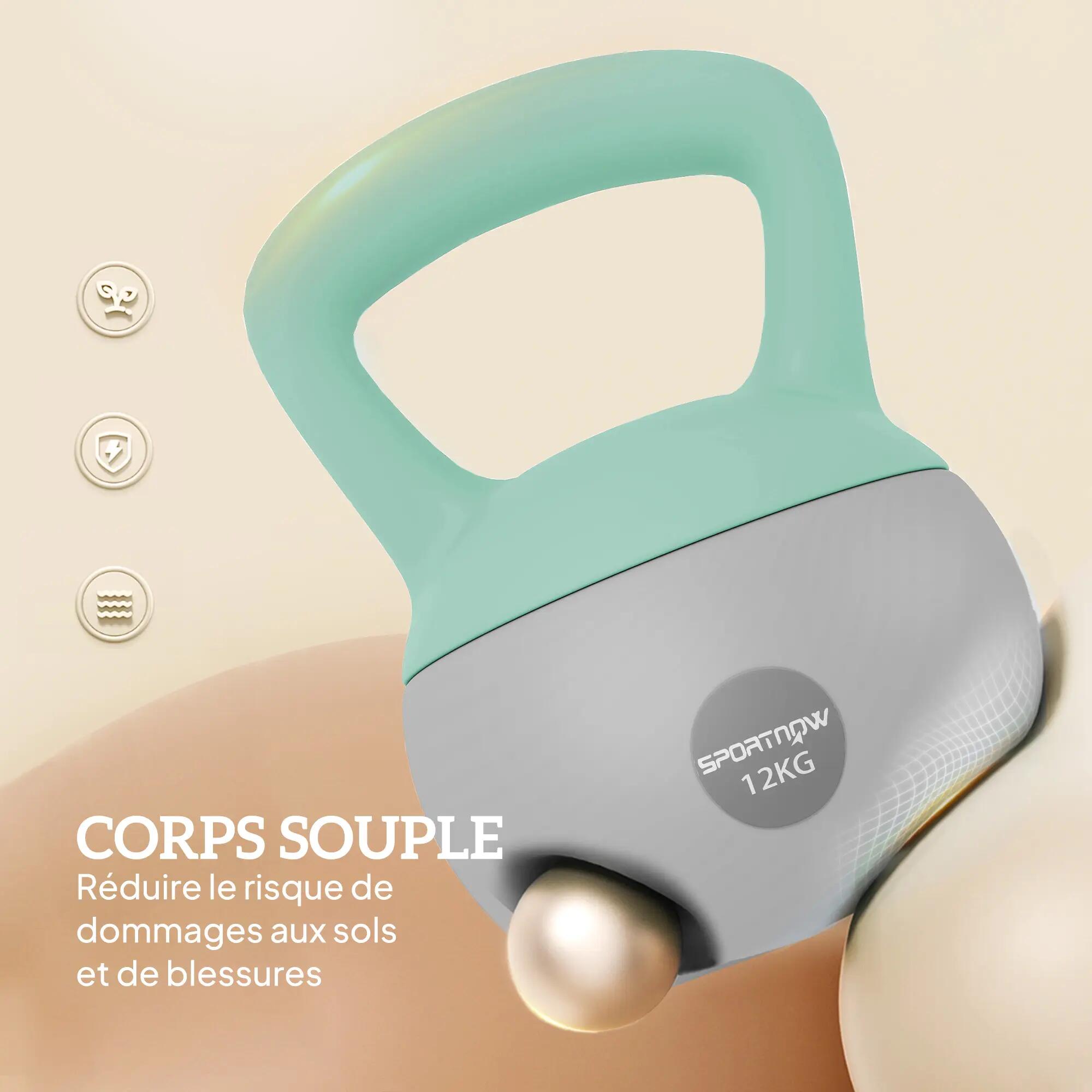 Kettlebell 12 kg haltère avec poignée antidérapante pour fitness musculation car 6/9