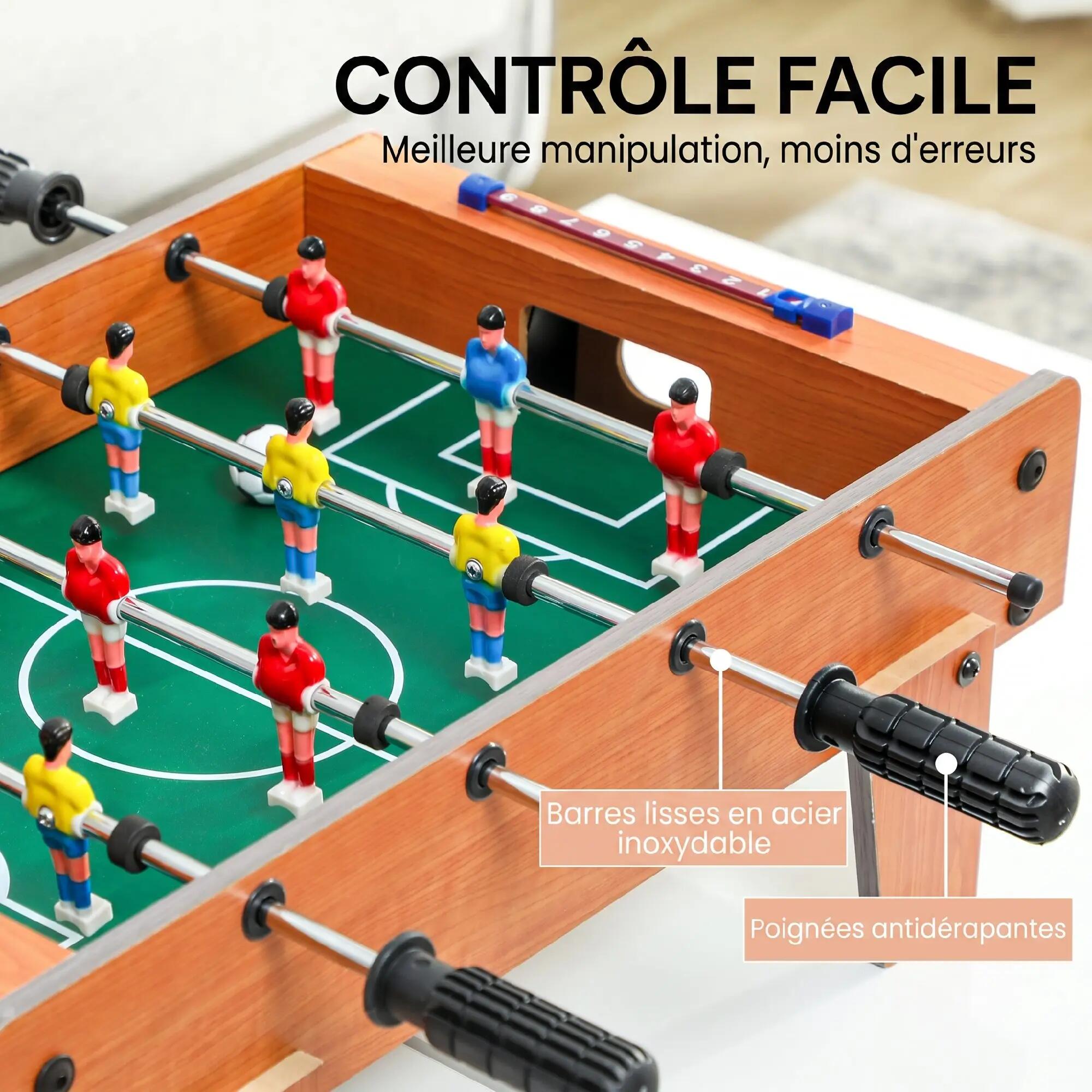 Mini babyfoot de table tableaux de score 2 balles 4/5