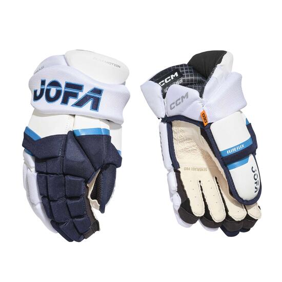 HGJOFA26 Senior CCM guanti bianco\/blu navy