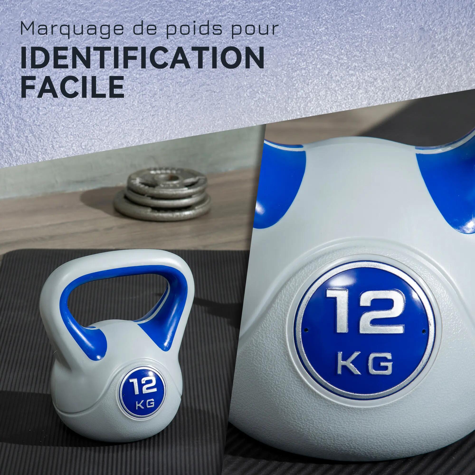 Kettlebell 12 kg, haltère avec poignée ergonomique, haltère à boule, musculation 7/9