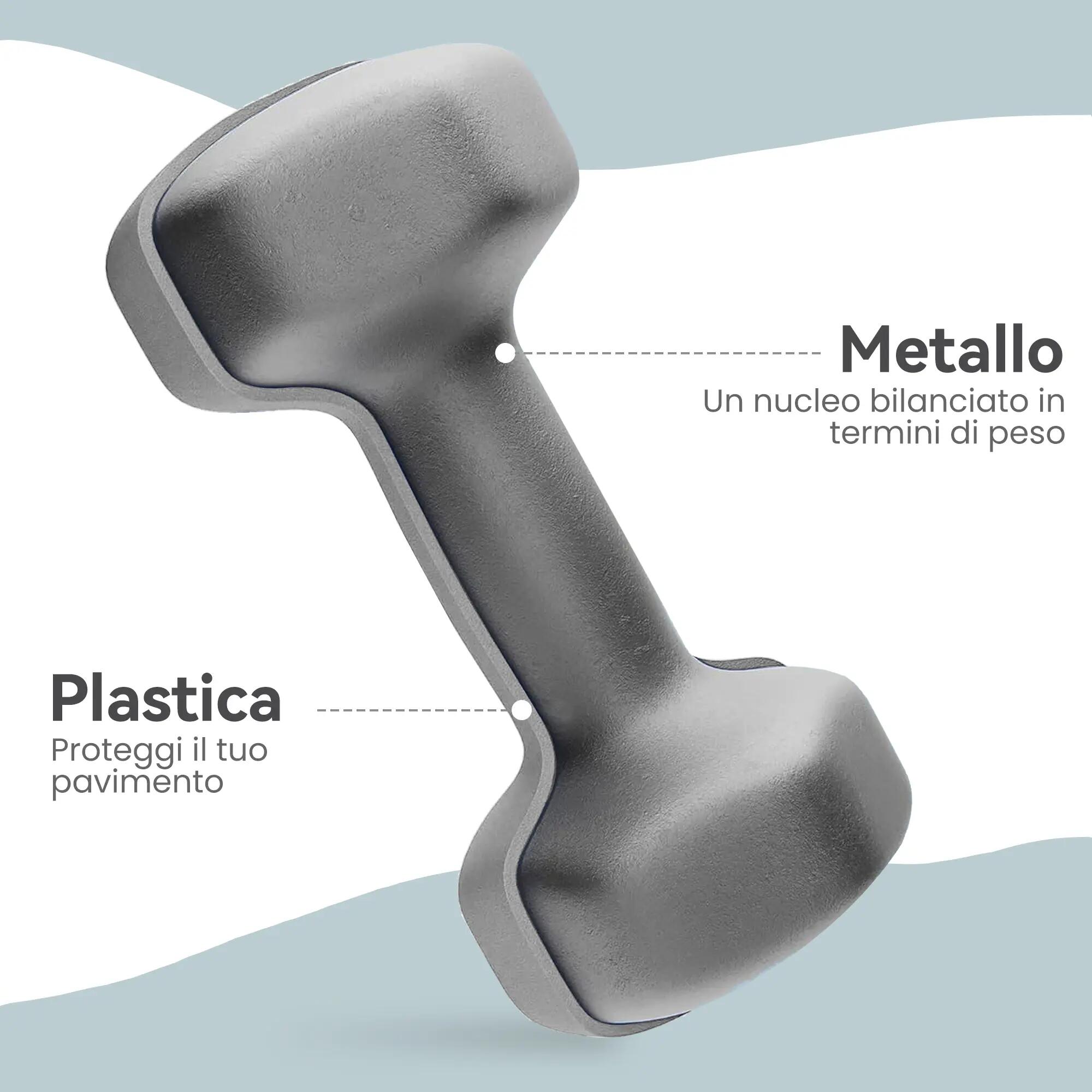 Lot de 2 haltères hexagonales, 2 x 6 kg, métal et plastique, avec poignée antidé 7/9