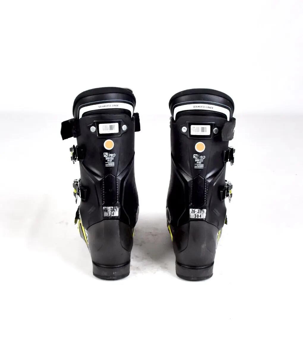 RECONDITIONNE - Chaussure de ski Occasion Salomon S/Pro R100 (noir/jaune) - BON 2/2