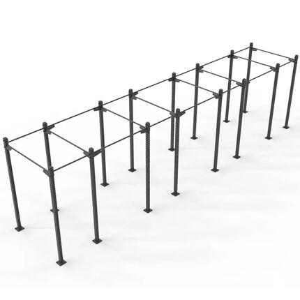Cage Tank CrossLiftor - 7 couloirs, 8 postes squat, 22 barres traction