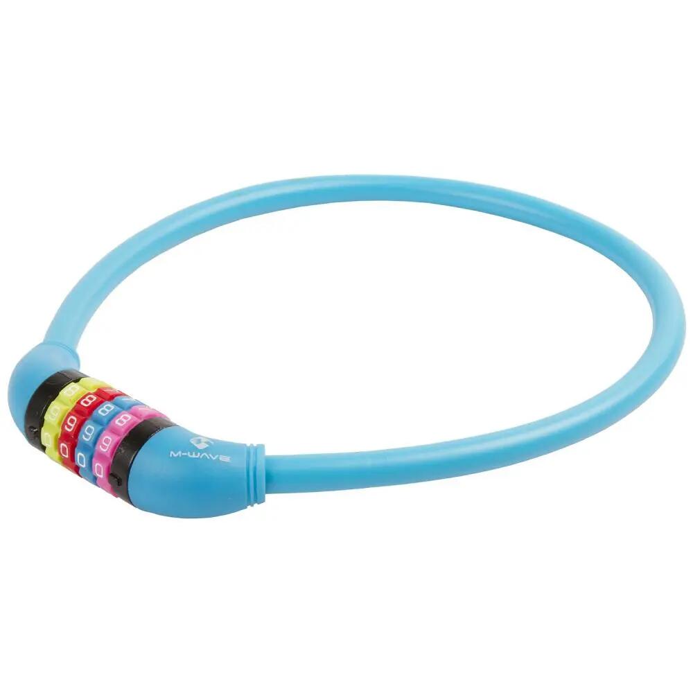 Câble antivol M-Wave silicone bleu 65 cm Ø 12 mm à code 2/2