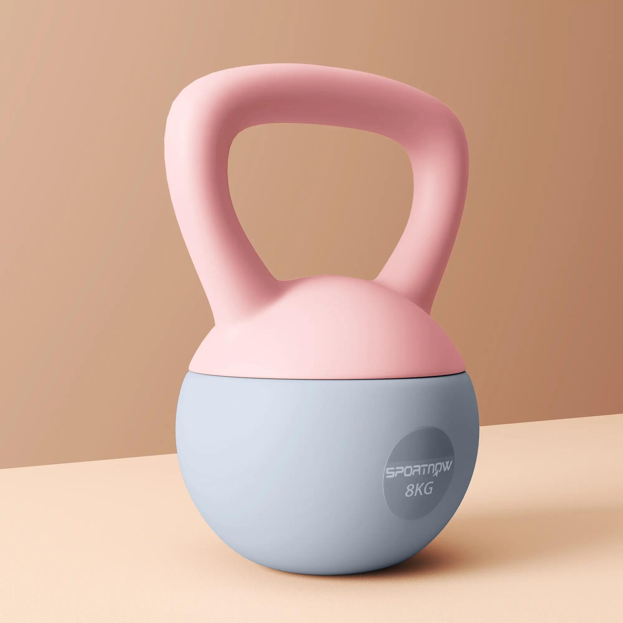 Kettlebell de 8 kg rempli de sable métallique et doté d'une poignée antidérapant 9/9