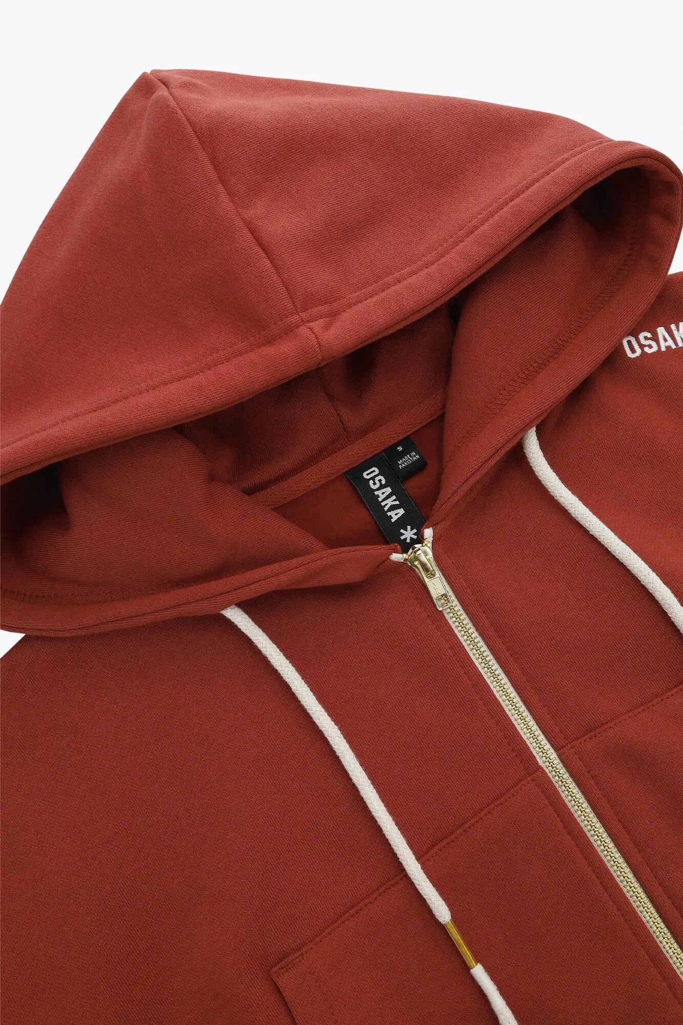 Sweat à capuche court zippé Osaka pour femme | Brune 4/6