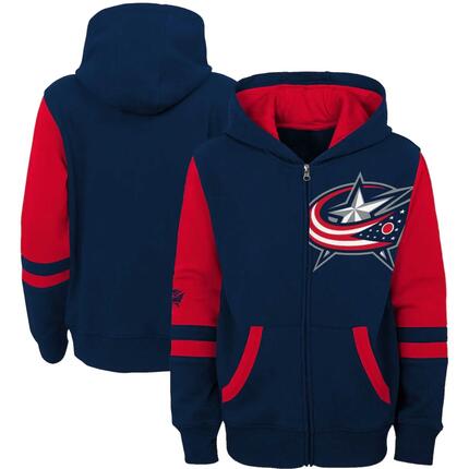 OUTERSTUFF sweat à capuche NHL zippé intégral Youth, Columbus, 12M bleu marine