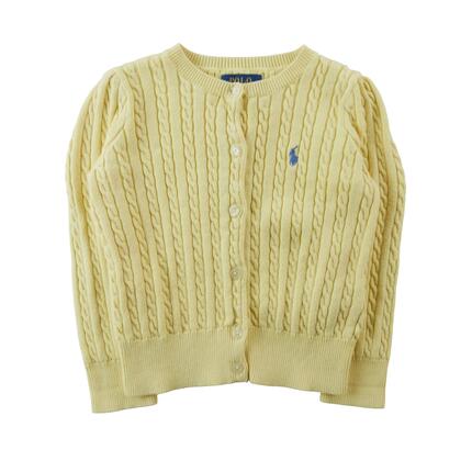Seconde vie - Gilets Fille Maille torsadée Jaune - Excellent