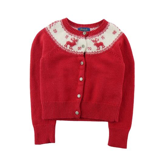 Seconde vie - Gilets Fille Cardigan motif rennes - Excellent
