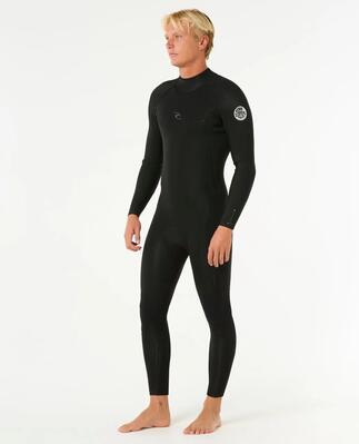 Muta da surf Uomo Dawn Patrol 4/3 mm integrale zip posteriore - Noir