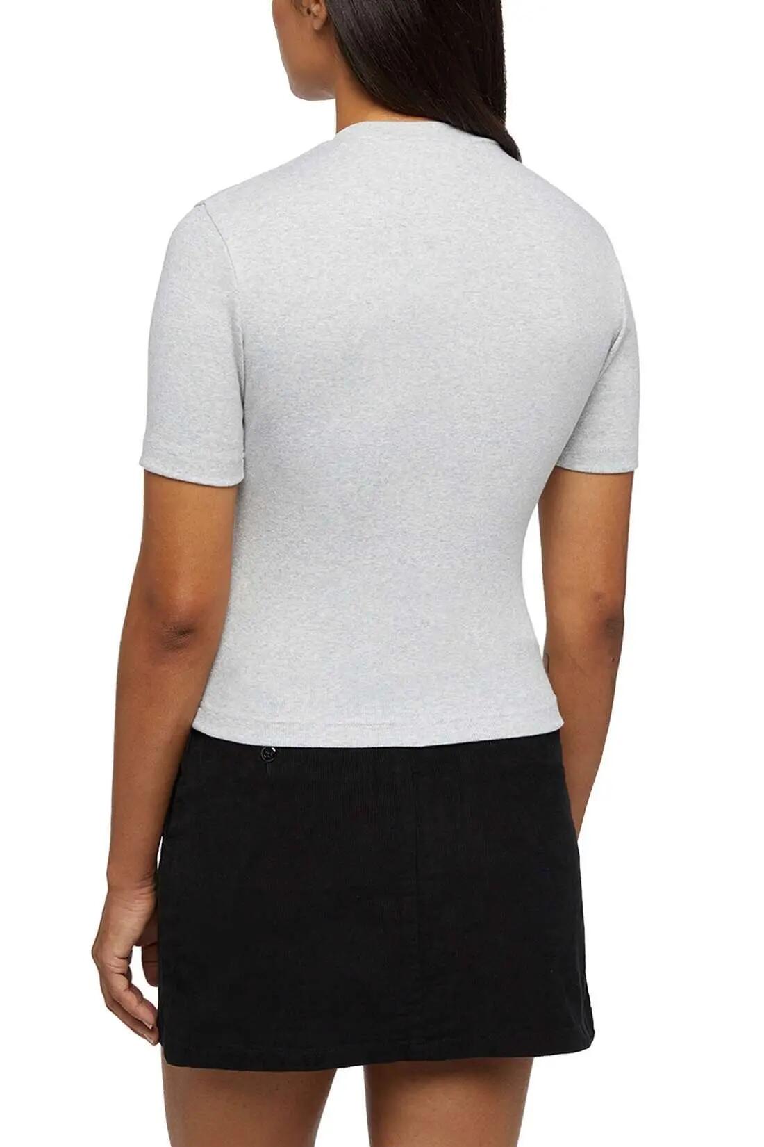 T-shirt - sportswear - femme - slim, côtelé stretch - Marysville - gris clair 3/4