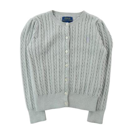 Seconde vie - Gilets Fille Cardigan torsadé Gris - Excellent
