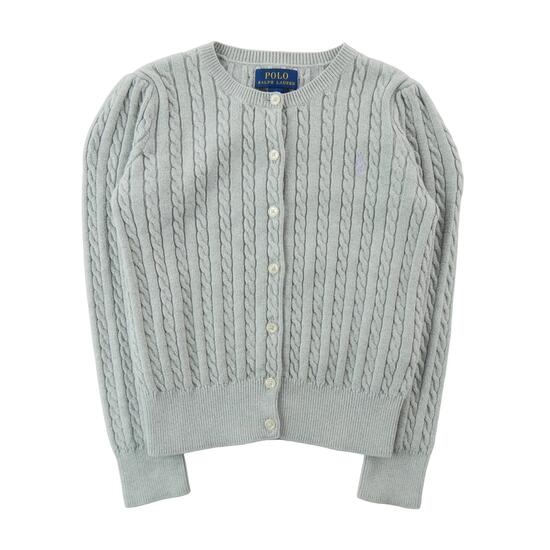 Seconde vie - Gilets Fille Cardigan torsadé Gris - Excellent