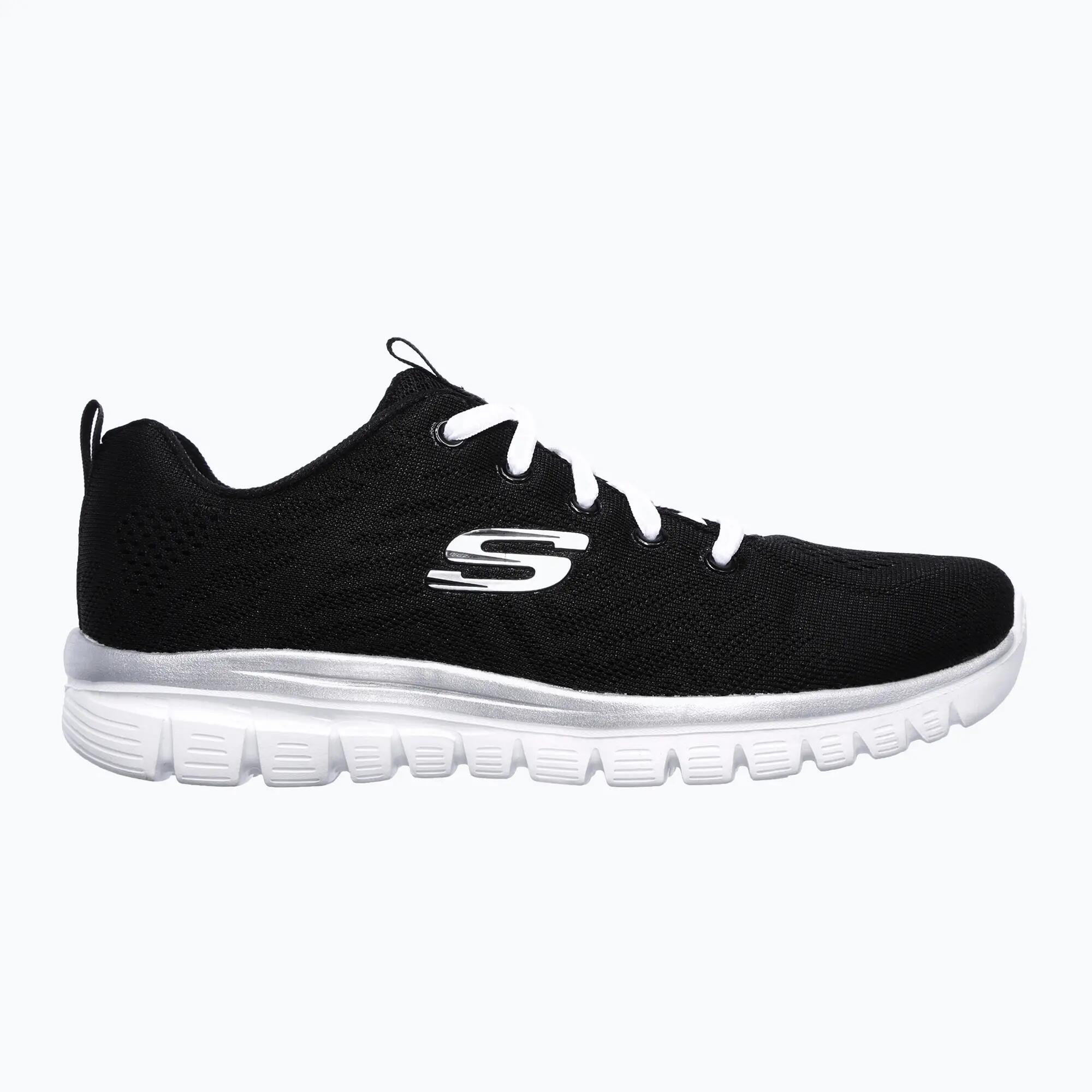 Chaussures Lifestyle Skechers Gracefulget Connected Noir/Blanc Femme 5/7