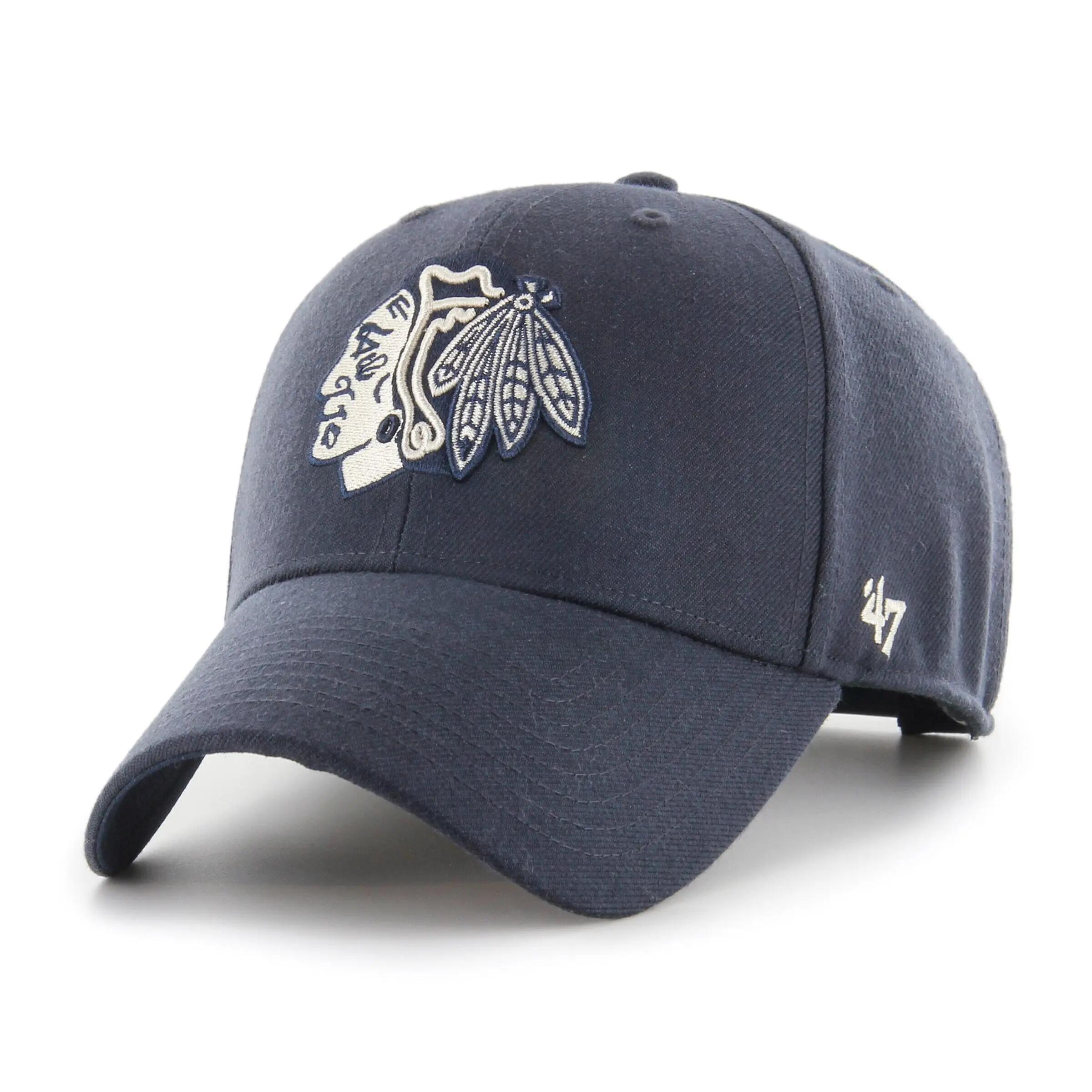 Șapcă și căciulă NHL Chicago Blackhawks '47 MVP Snapback bleumarin pentru adulți