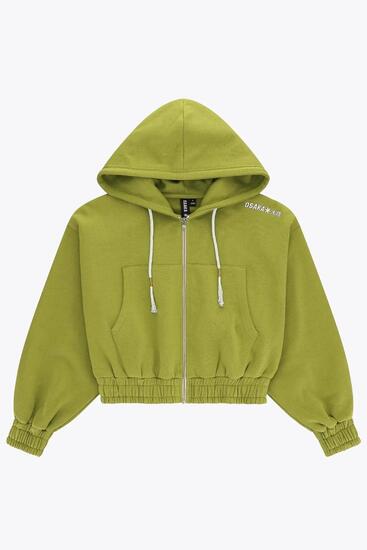 Osaka dames cropped hoodie met volledige ritssluiting | Ferite