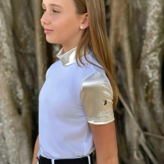 Polo d'équitation de concours fille Cavalliera Gilded